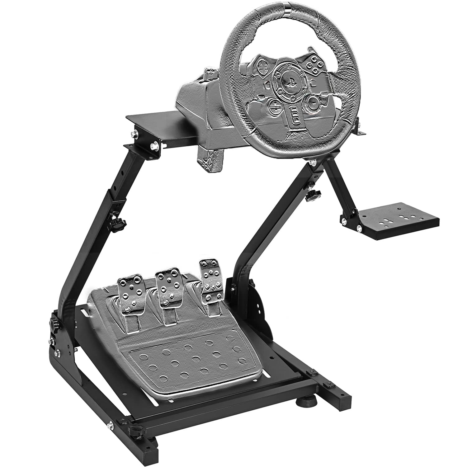 Hottoby G29 Racing Steering Wheel Stand Foldable&Multi-level Adjustable Fit for Logitech/Thrustmaster G920,G923&T150,T248,T300 Easy Storage&Install Gaming Simulator Cockpit,No Wheel Pedals