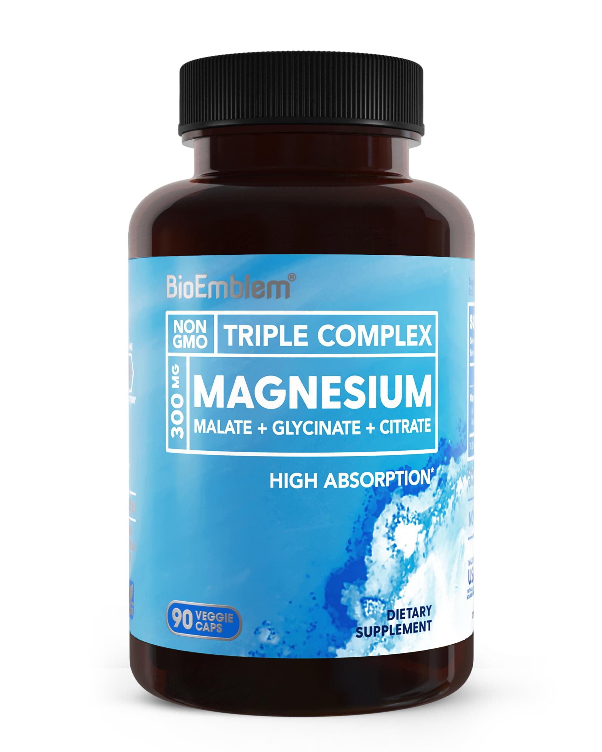 BioEmblem Non-GMO Triple Magnesium Complex (90 Capsules,300mg)