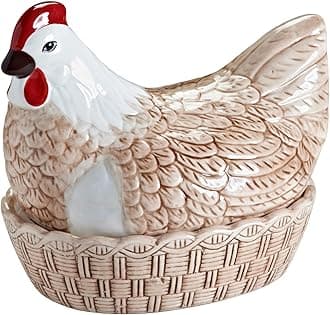 Rise & Shine Egg Nest | Rustic Farmyard-Style Kitchen Tidy & Egg Storage | Chip-Resistant Dolomite | Decorative Hen Design