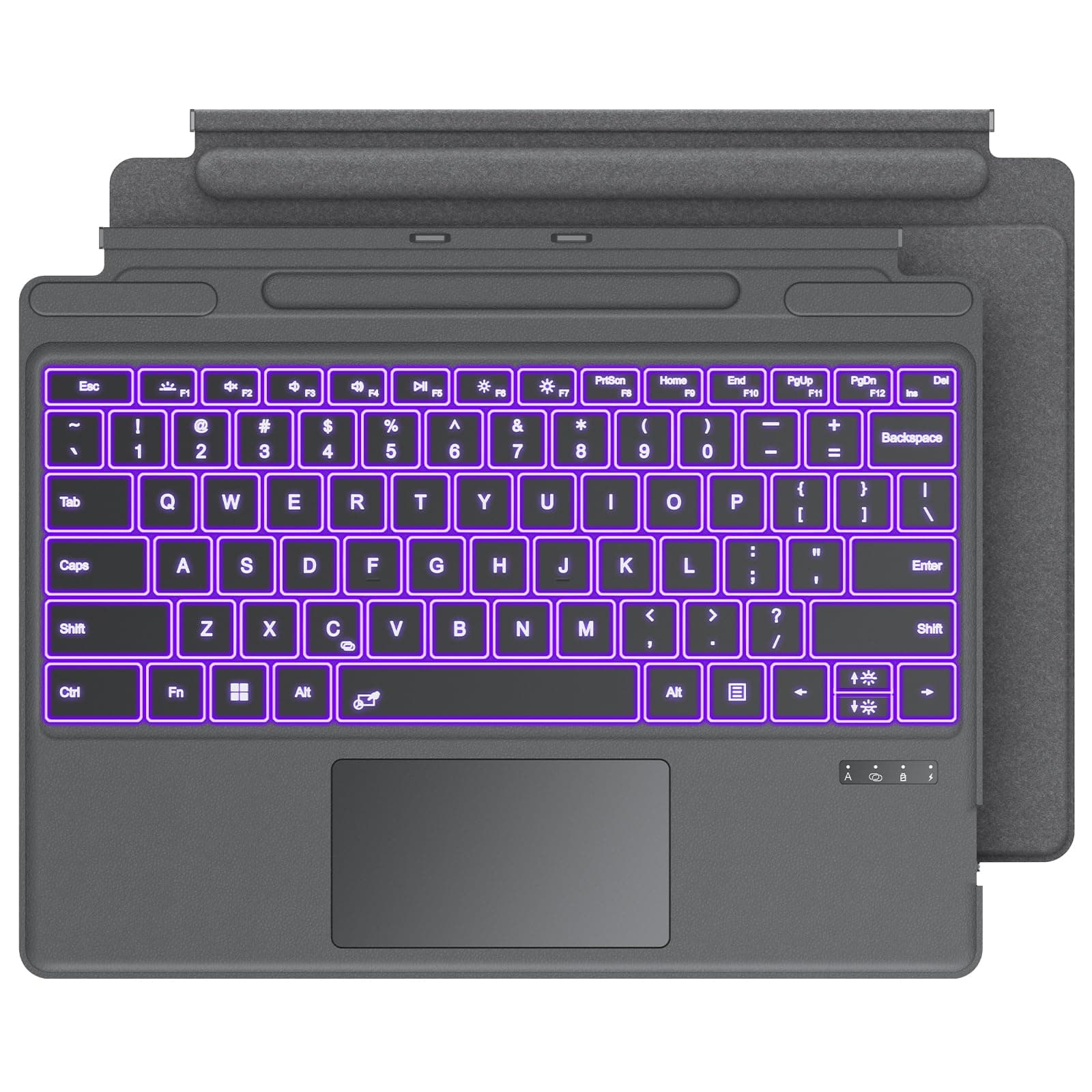 OMOTON Keyboard for Surface Pro 11/10/9/8/X, [13 inch], Bluetooth Type Cover for Surface Pro, 7-Color Backlit, Ultra-Slim Wireless Keyboard with Touchpad & Pencil Holder, Built-in Rechargeable Battery