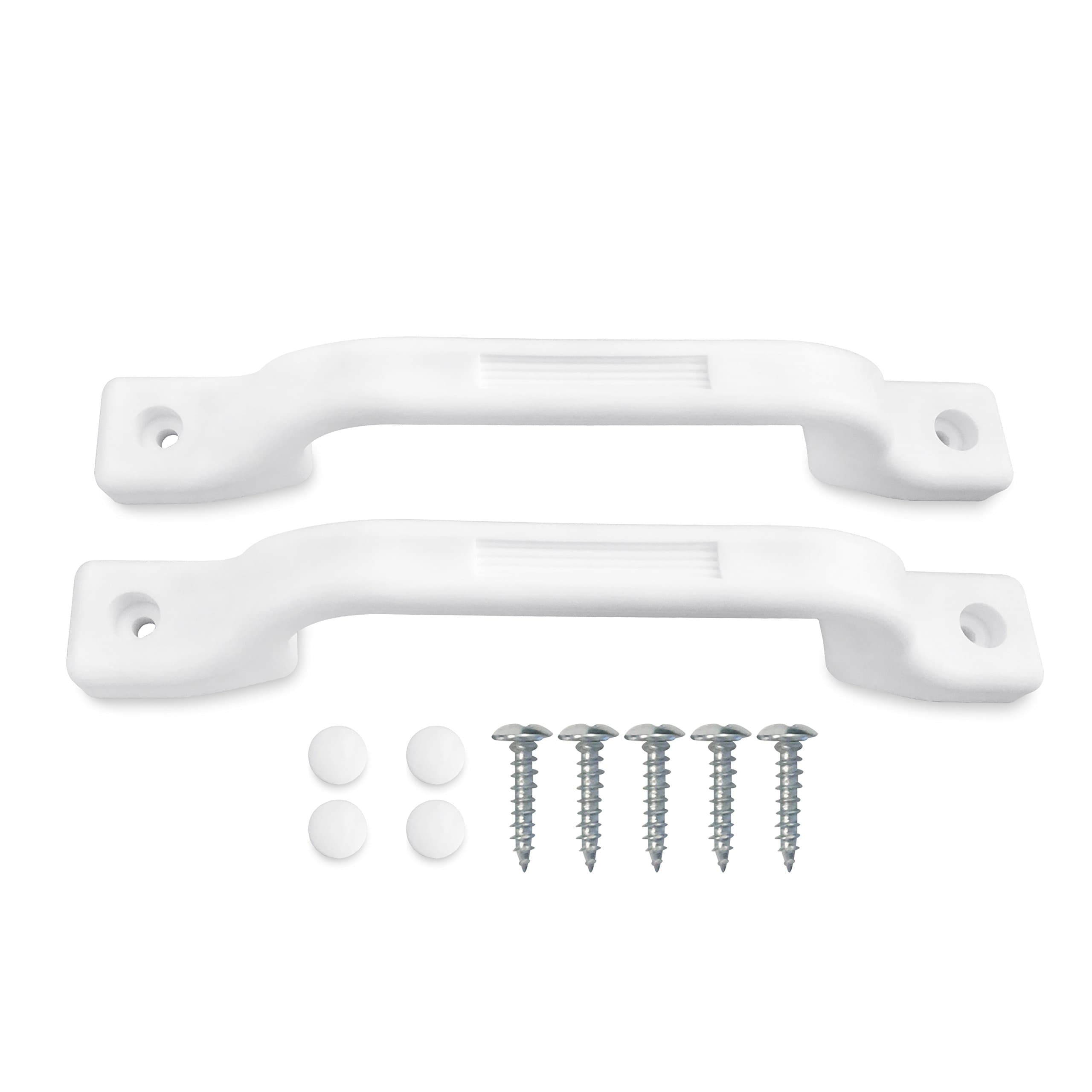 RV Grab Handle - White Sturdy 2-Pack Plastic Handles with Mounting Hardware, Ideal RV Handrail for Campers, Adults, and Elderly Safety