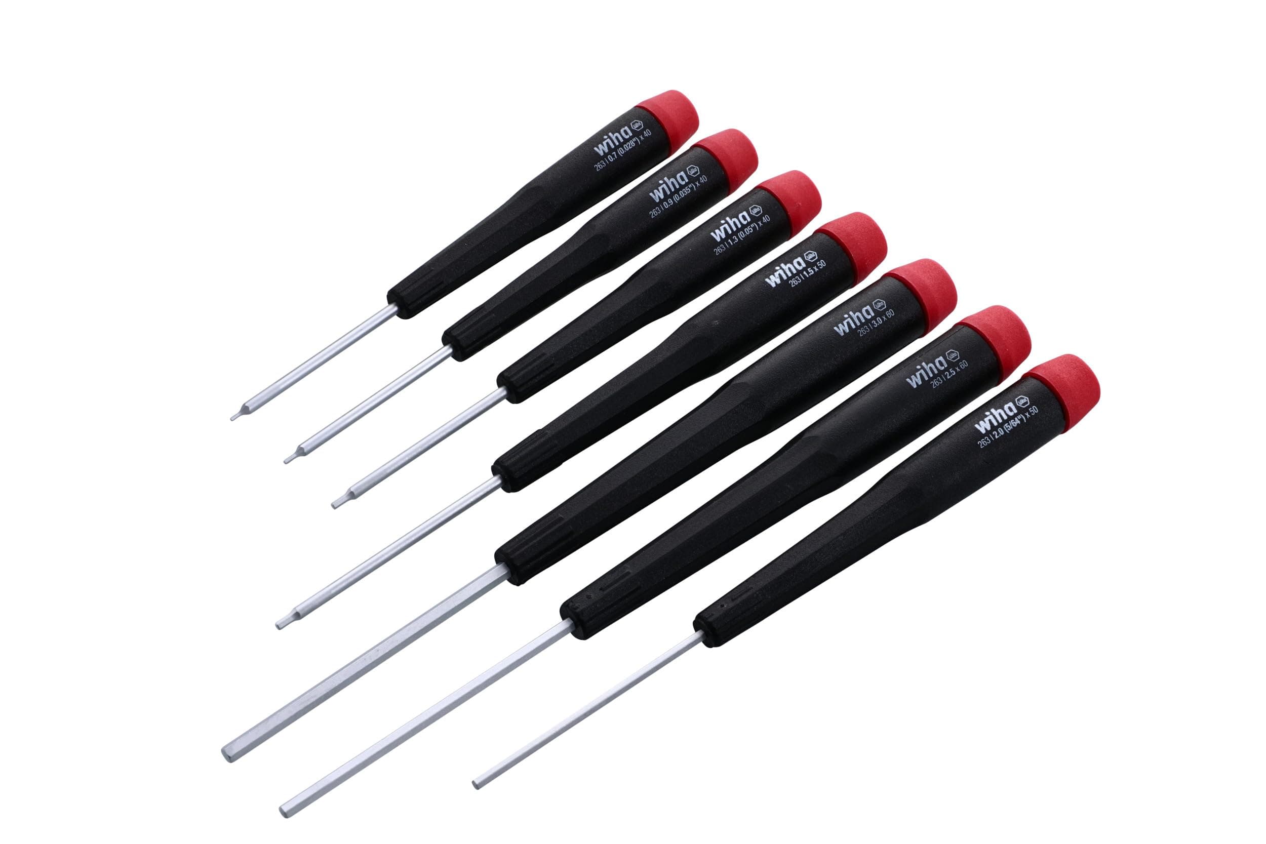 26390 Screwdriver Set, Hex Metric With Precision Handle, 7-3.0mm, 7 Piece