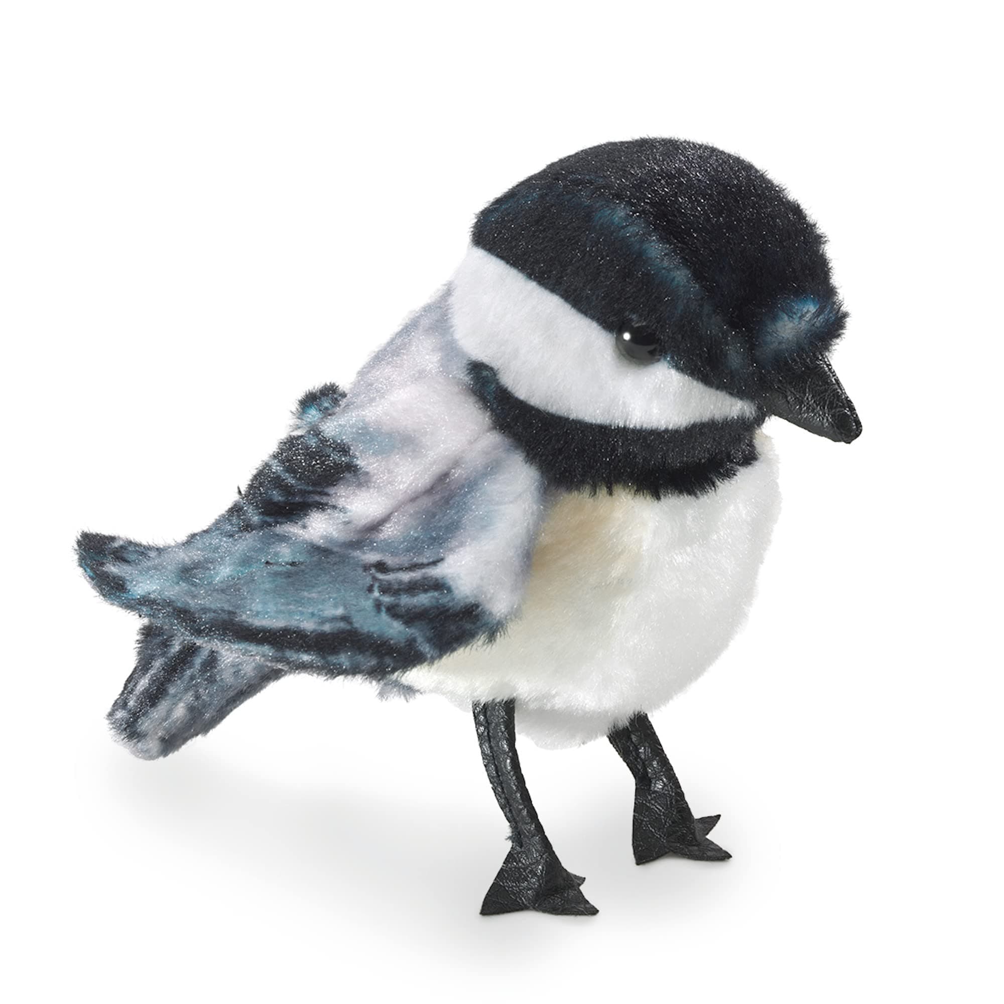 Finger Puppet Mini Tit/Mini Chickadee 2787, White, Black, Grey