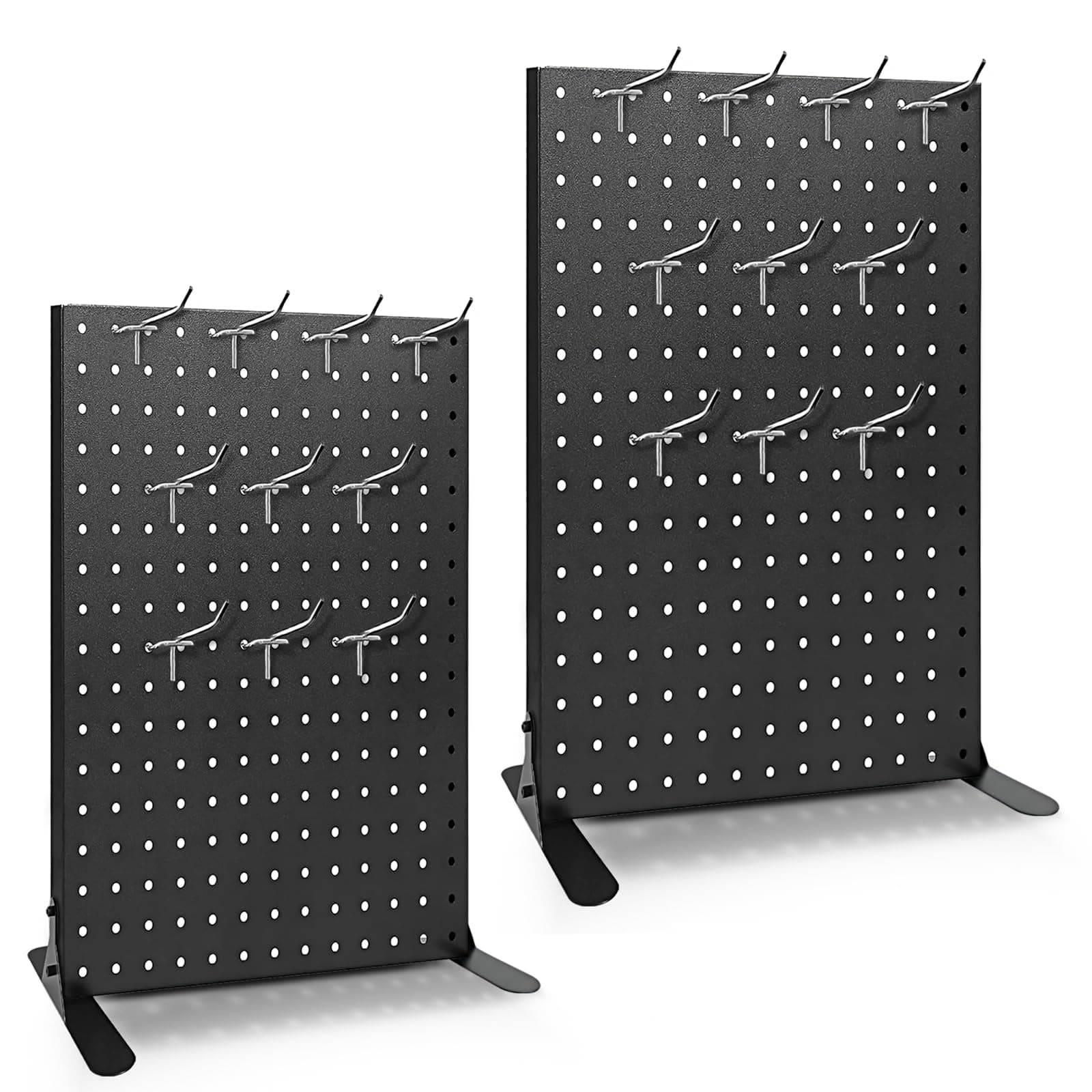 2PCS Pegboard Display Stand With 20 Hooks for Craft Shows, Metal Jewelry and Key Ring Retail Display Racks for Selling Accessories, Retail Stores, Vendors & Events, 17 X 13 Inch