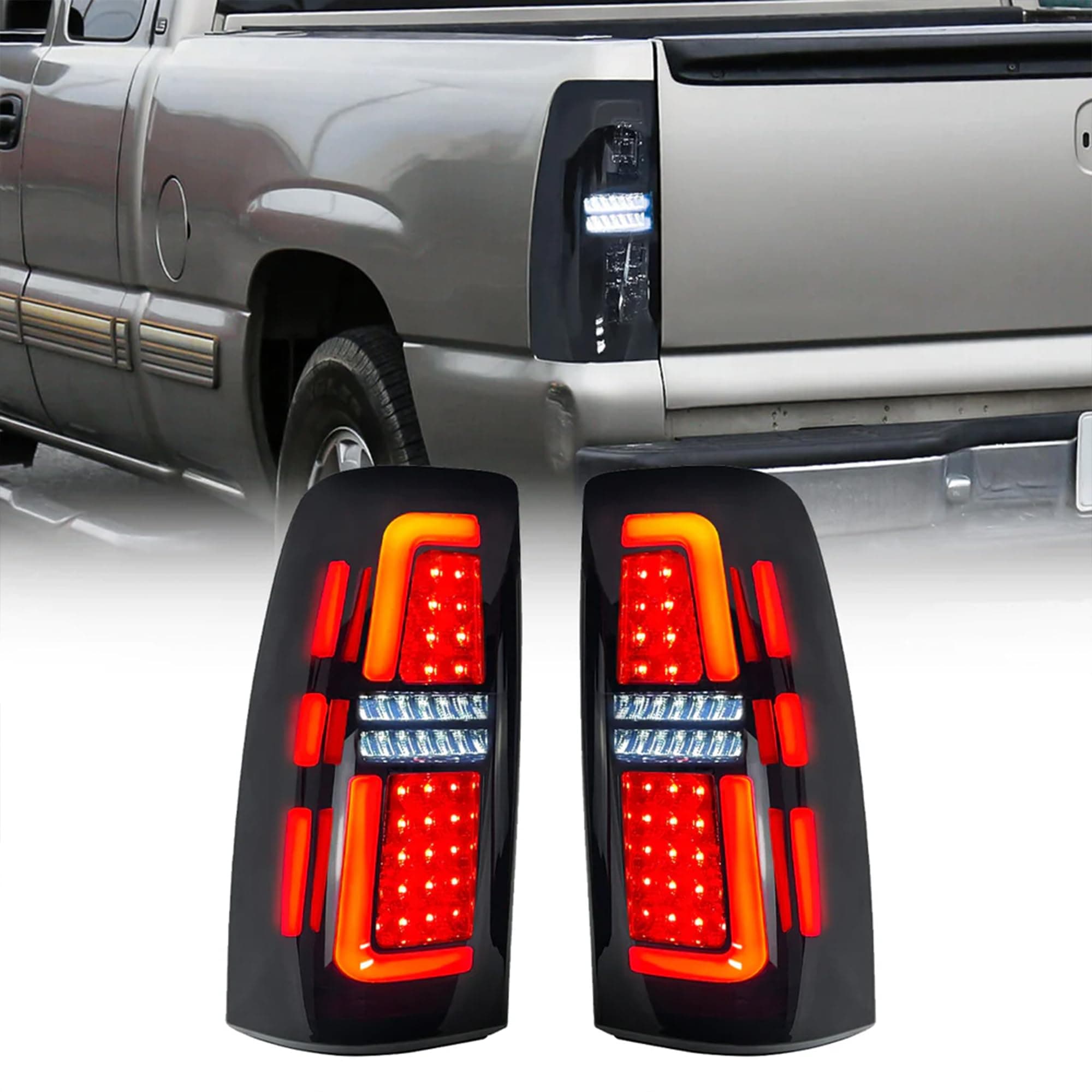 AMERICAN MODIFIED LED Tail Lights Compatible with 99-06 Chevy Silverado & 99-02 GMC Sierra