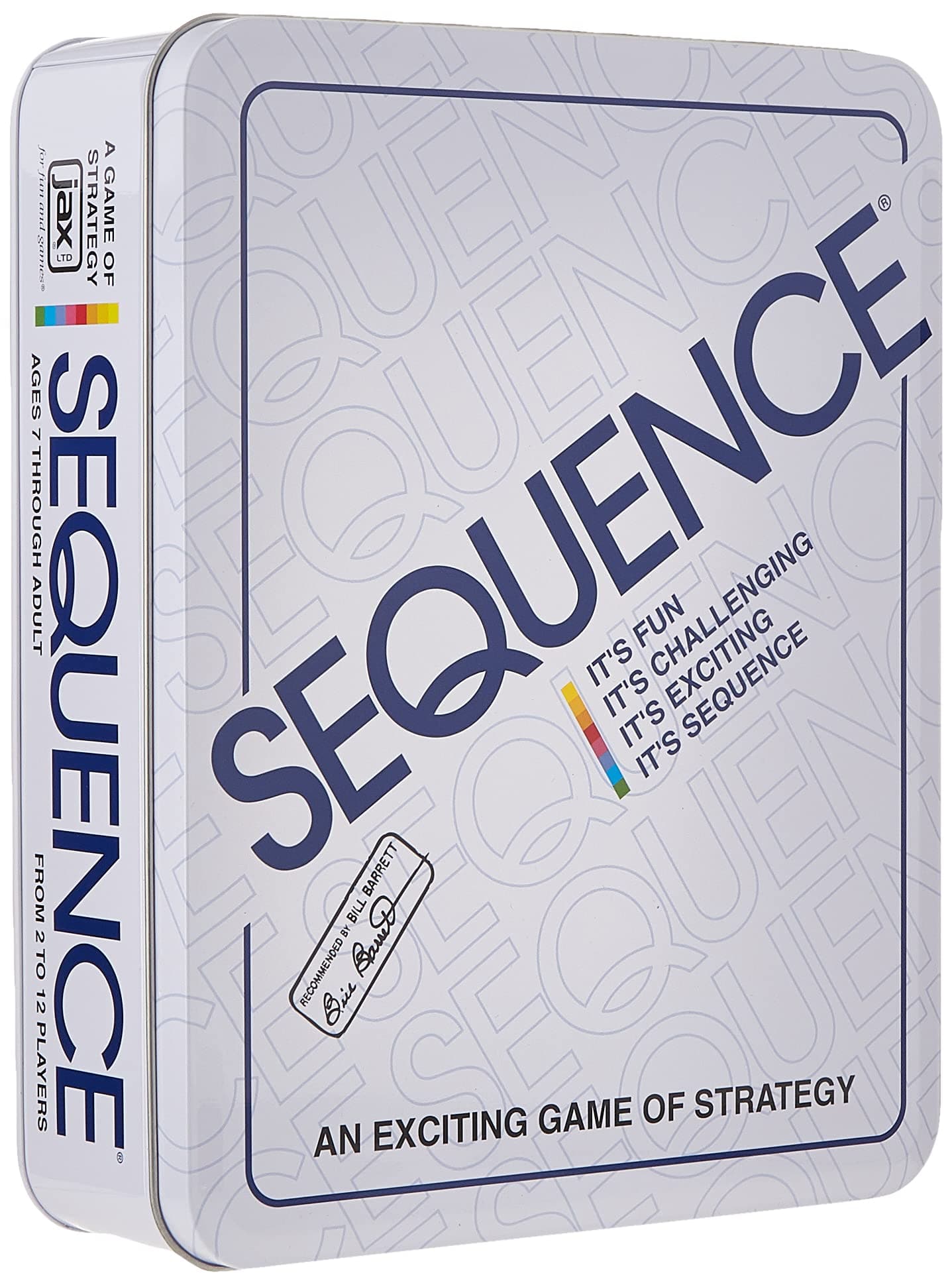 Jax SEQUENCE in a Tin - Original SEQUENCE Game with Folding Board, Cards and Chips