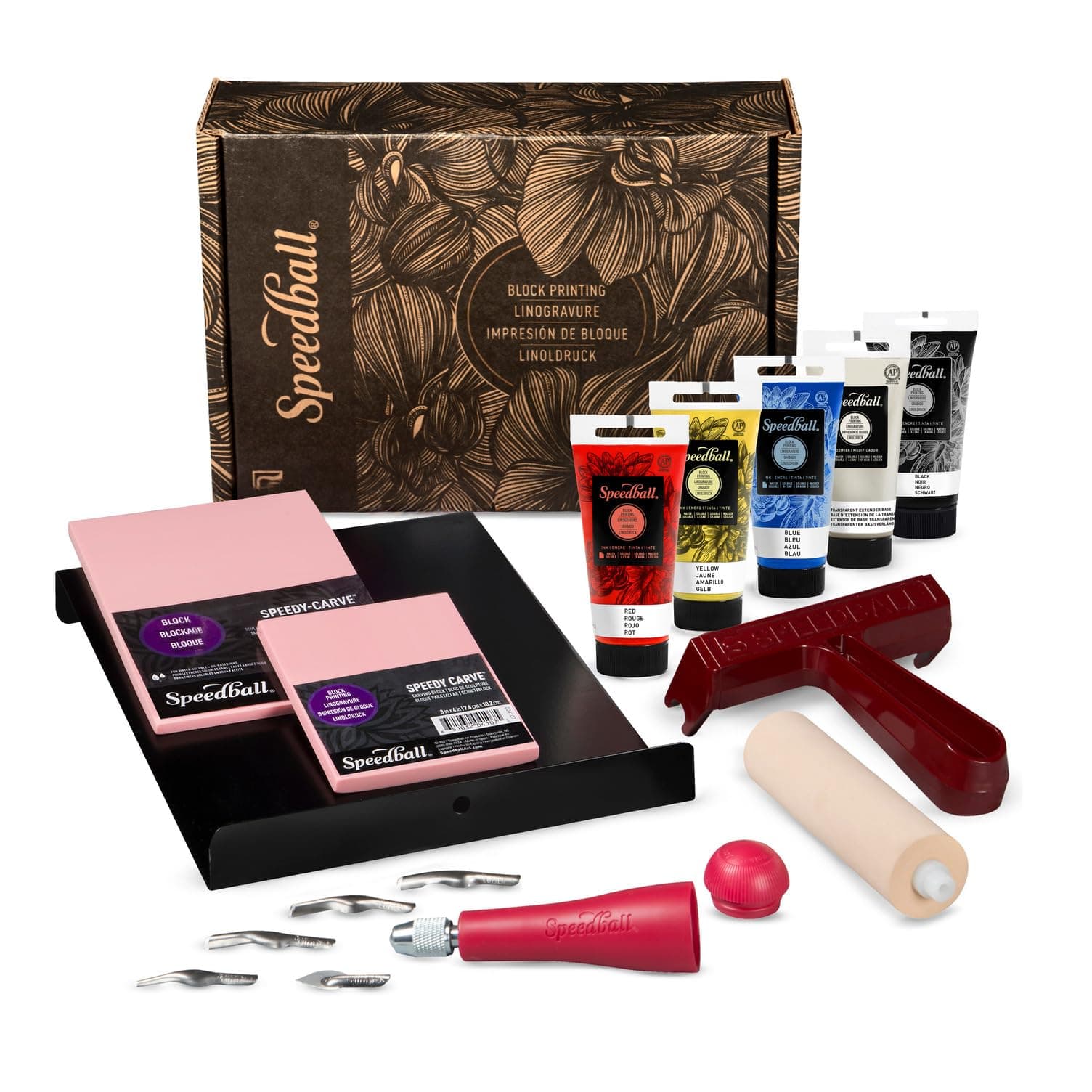 Speedball Deluxe Block Printing Fabric Kit, Includes All Tools To Get Started With Block Printing Lino Cutting, Super Kit