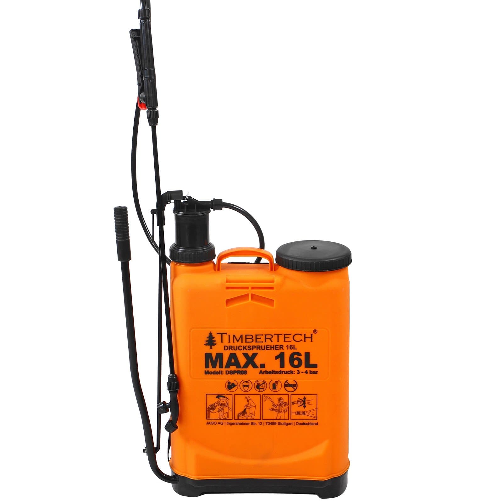 Pressure Sprayer, Backpack Pressure Pump, Plastic, 16 litres