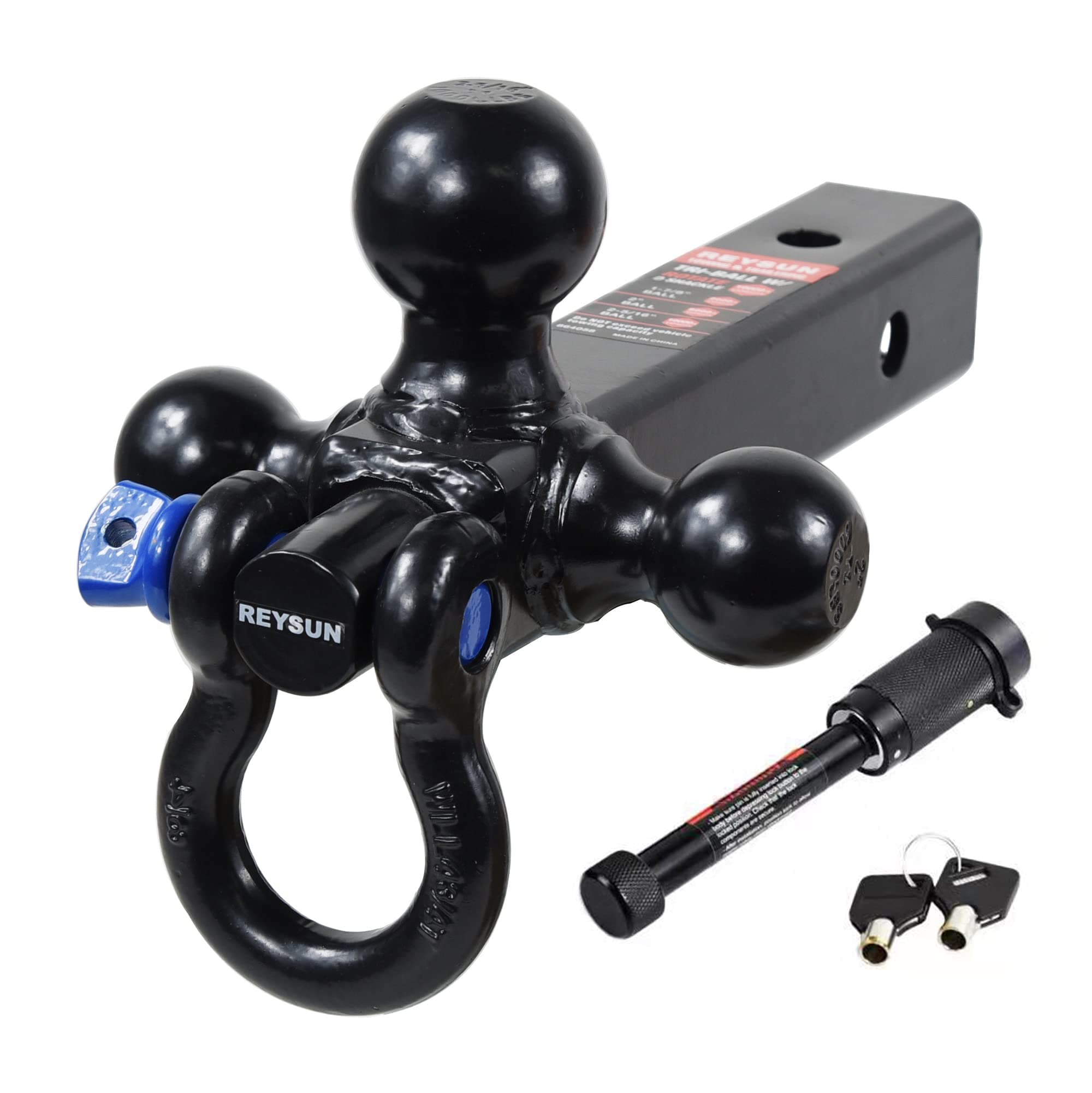 Tri Ball Hitch with D Ring Shackle