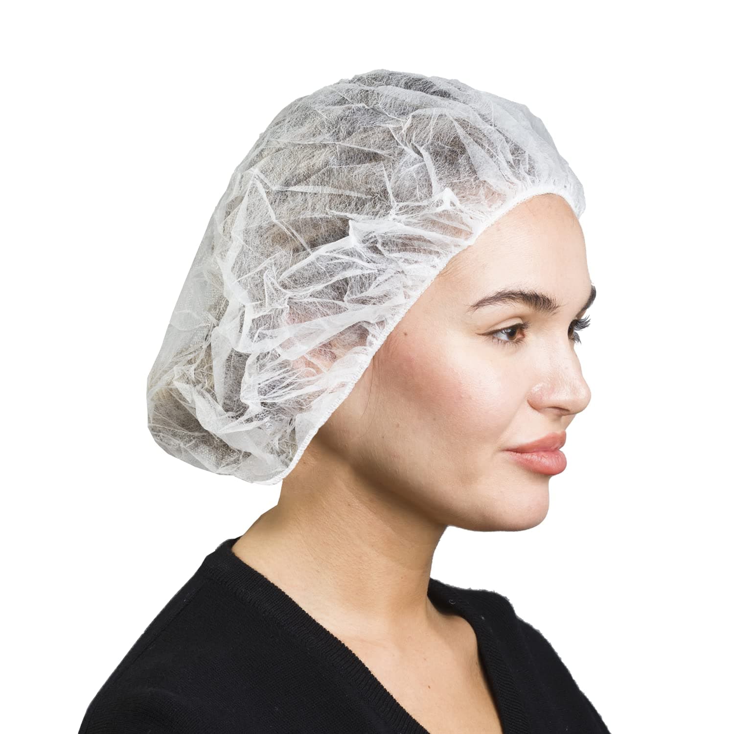 Unisex Polypropylene Bouffant Caps, 100 Count [WHITE | 24"]