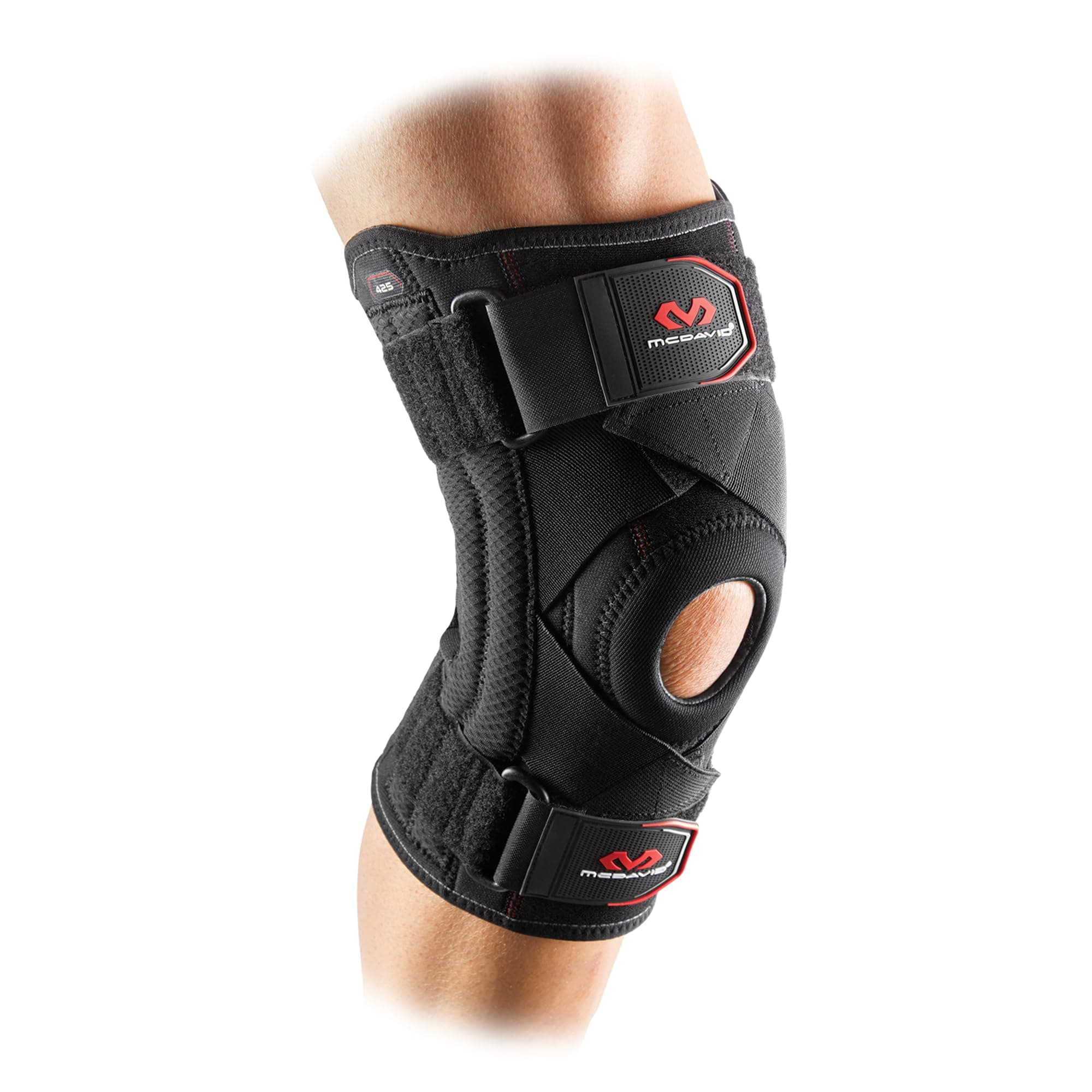 McDavid Knee Brace Support with Side Stays, Compression Knee Sleeve & Cross Straps for Patellar Tendon Support, Tendonitis, Arthritis Pain Relief, Recovery, Knee Brace for Men and Women