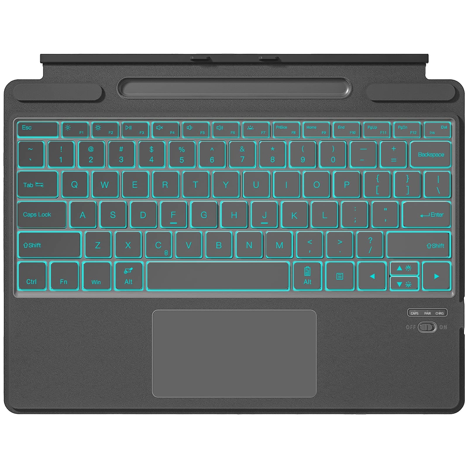 Surface Pro 9 Keyboard, Backlight Detachable Bluetooth Keyboard for 13 inch Surface Pro 8/X, with Trackpad/Pen Holder - Grey