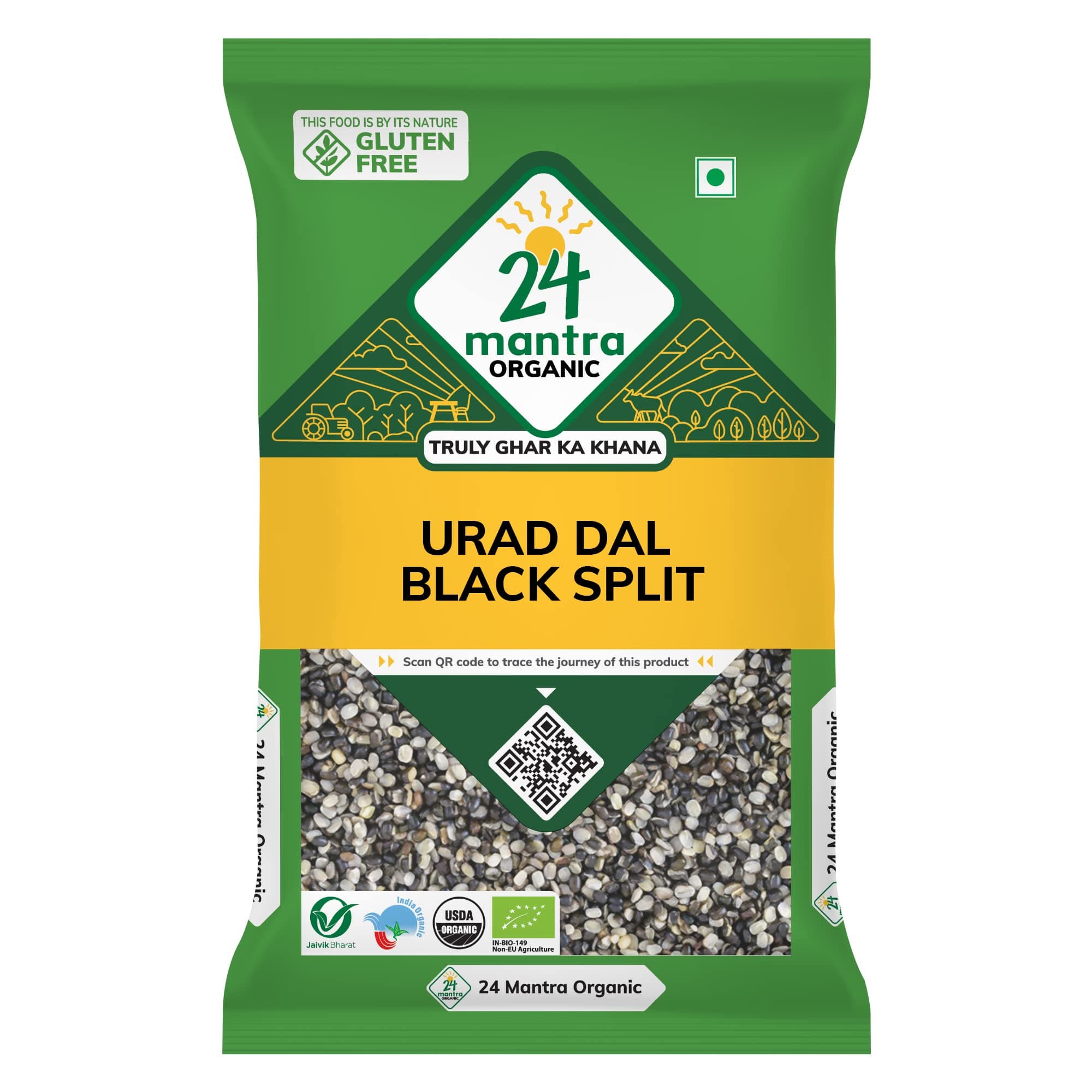 24 Mantra Organic Urad Black Split 500g