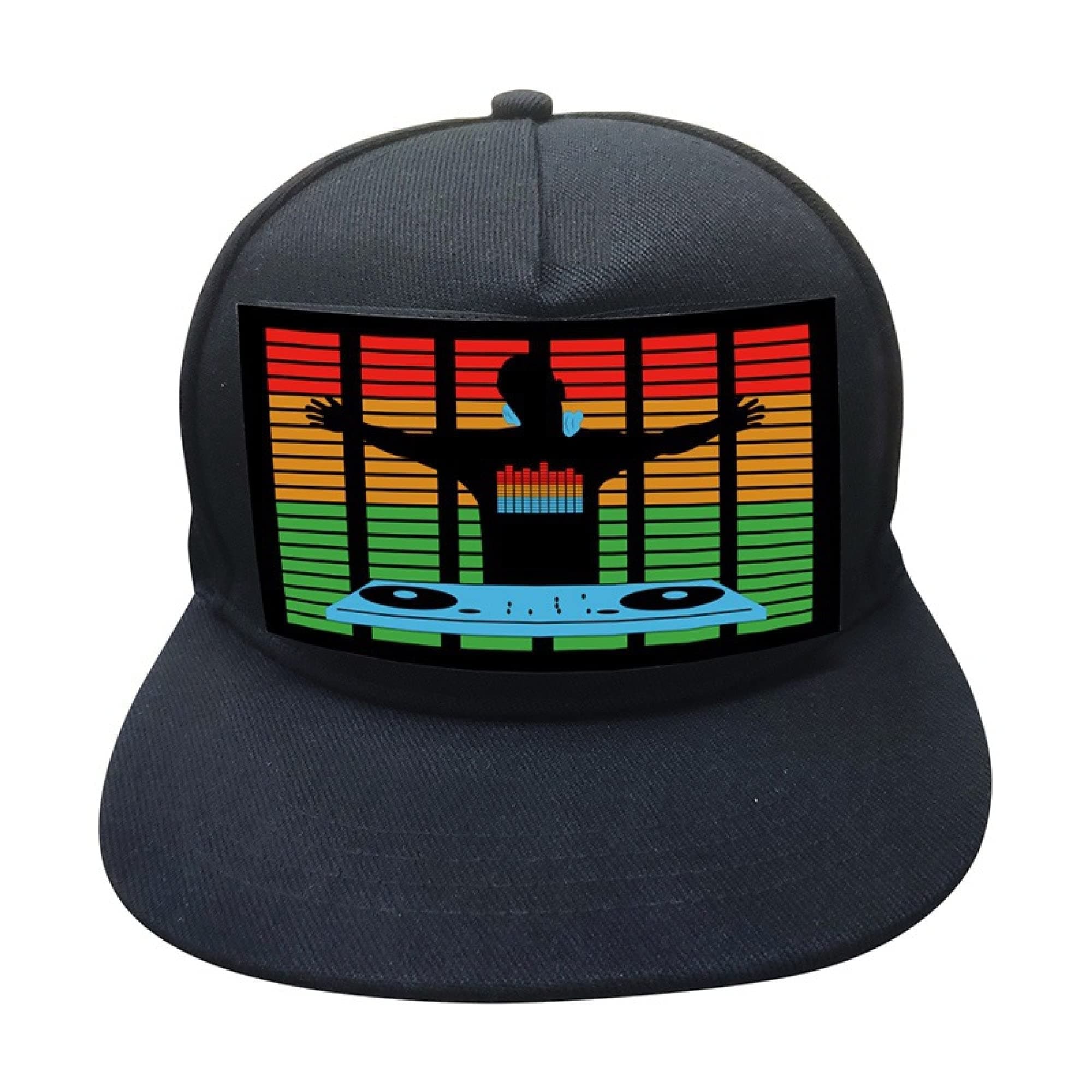 QOHNK Light Up Sound Activated Baseball Cap Dj Led Flashing Hat with Detachable Screen for Man Woman