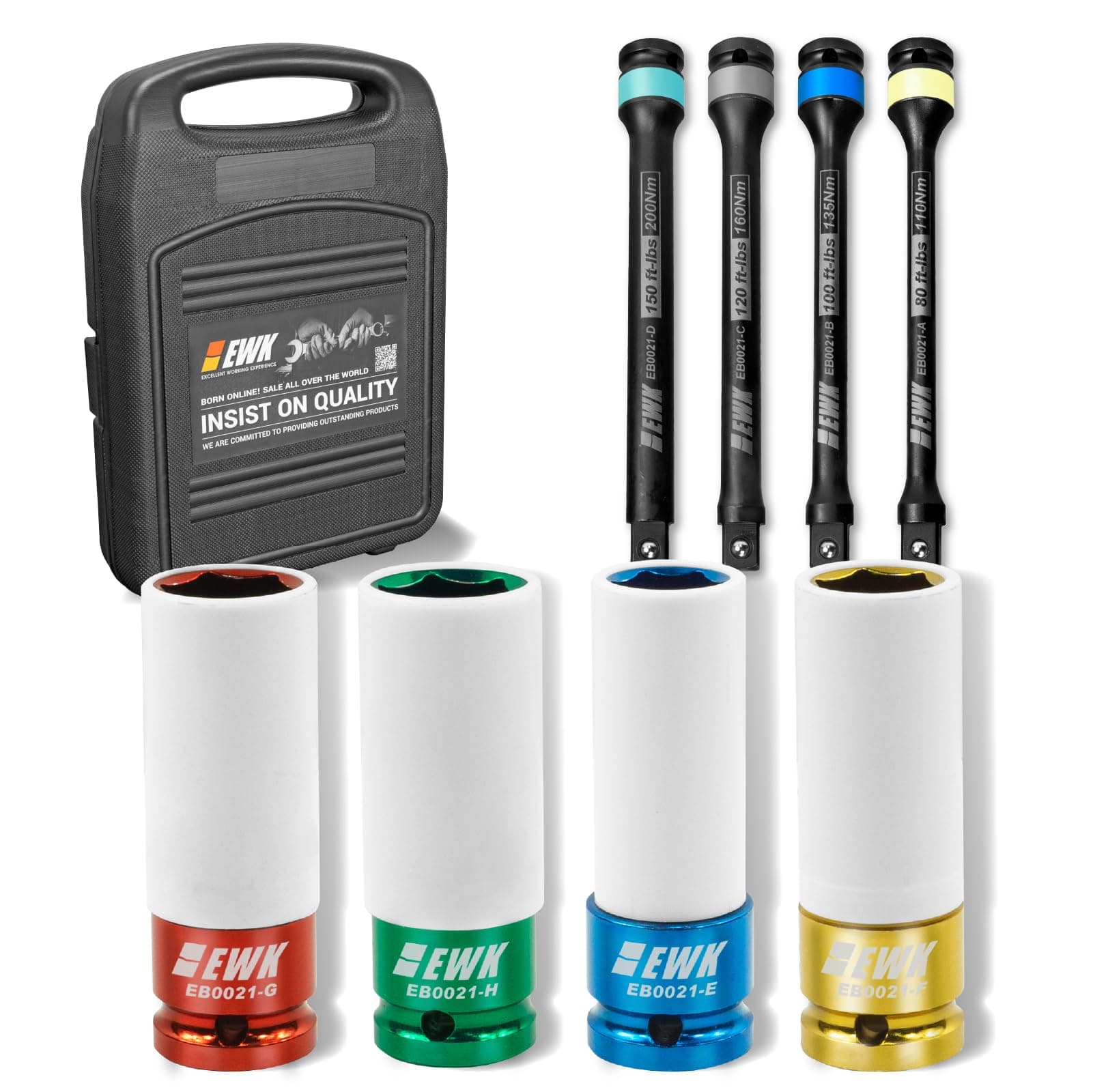 8 Pcs Lug Nut Socket & Torque Limiting Extension Bar Set