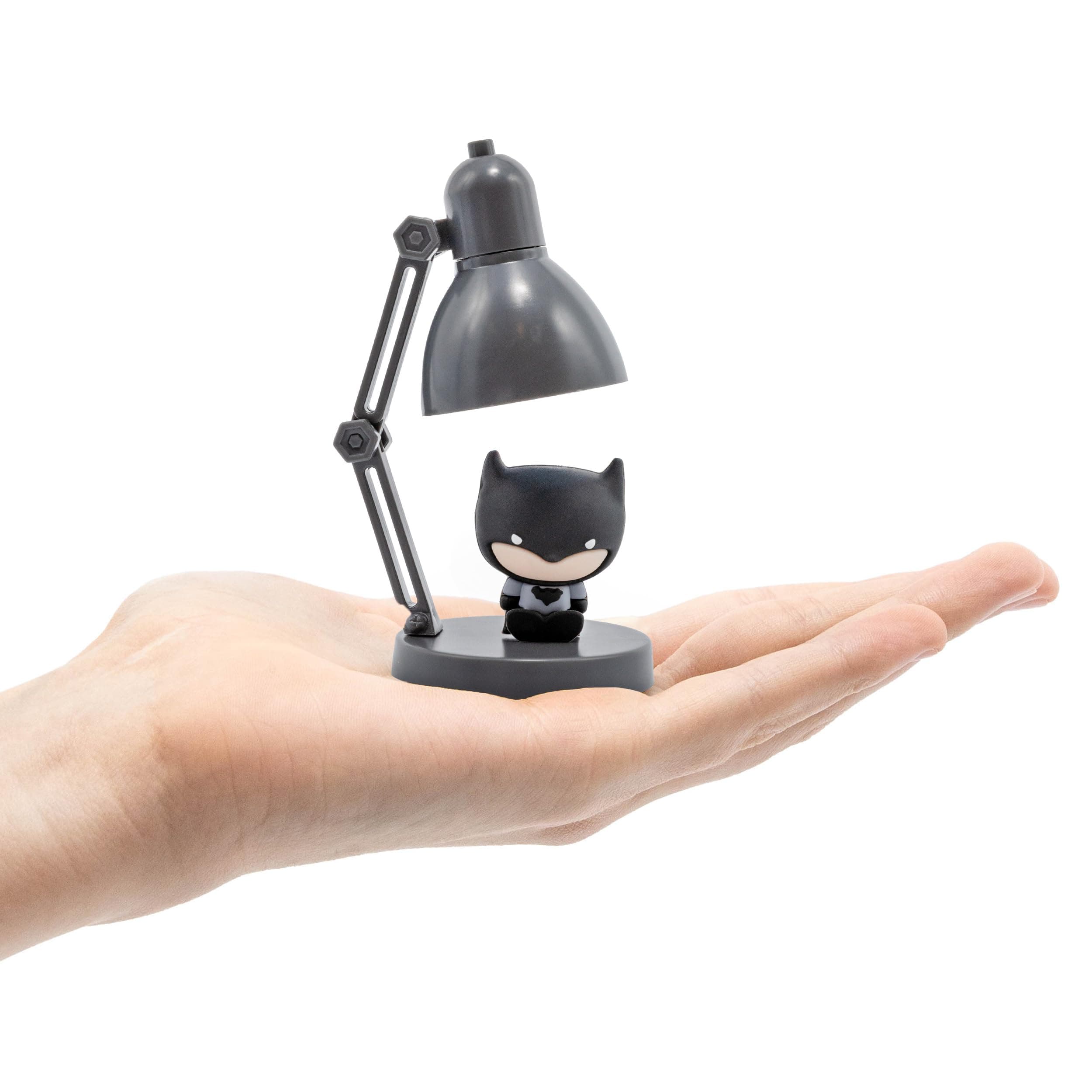 Batman Mini Lamp Figure Night Light - Batman Gifts, Decorative Figure Lamp, Black Plastic, Blue