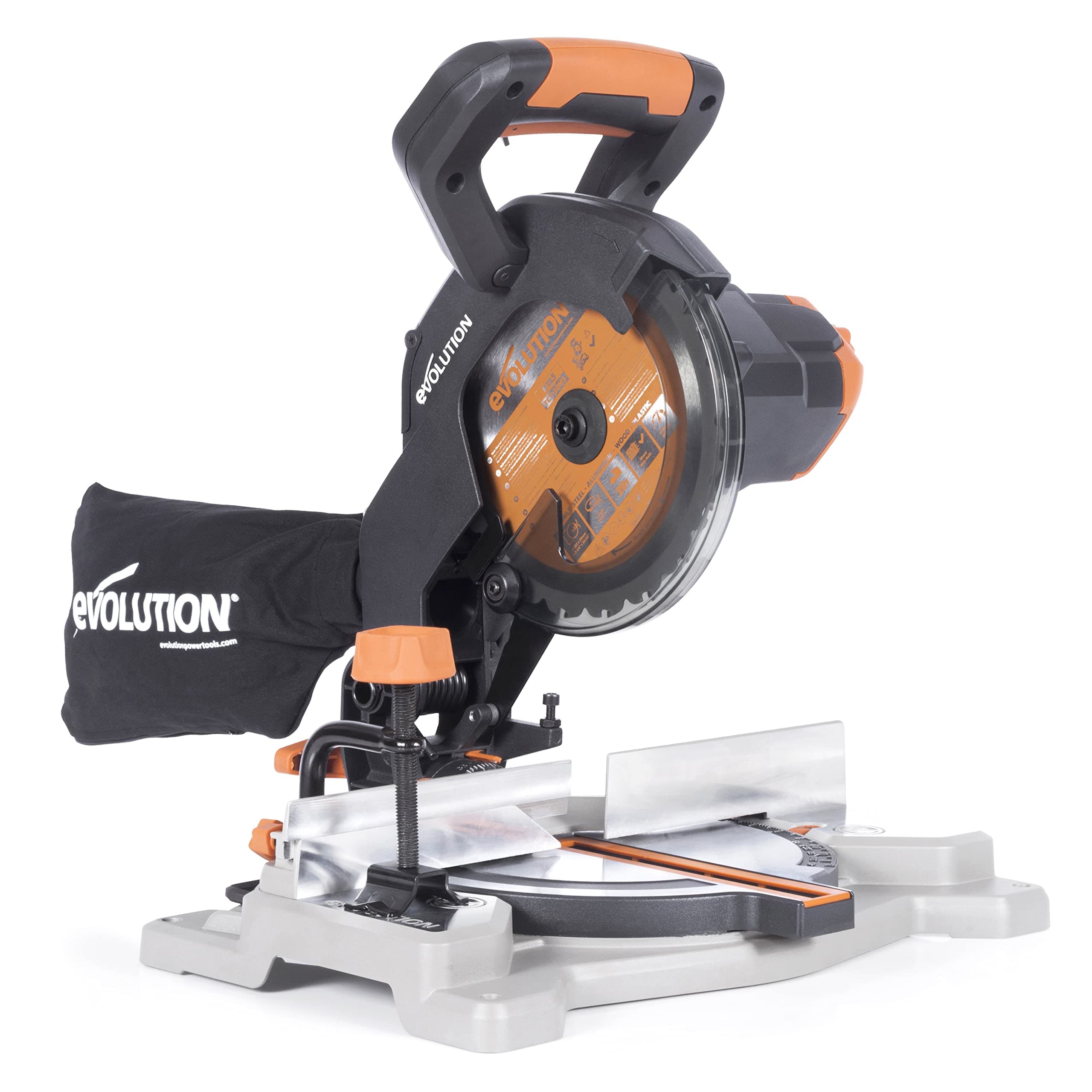 R185CMS-Li Cordless Compound Mitre Saw with Multi-Material Cutting, 45° Bevel, 45° Mitre, 850W - Includes 185MM TCT Blade, Battery NOT Included, Black/Orange (088-0001)