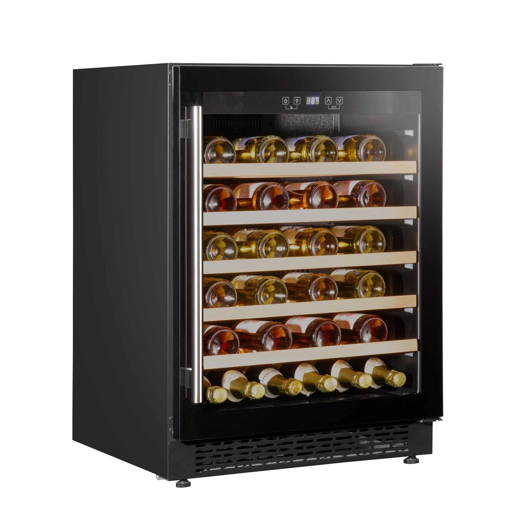 Baridi 54 Bottle Wine Cellar Fridge with Digital Touch Screen Controls, 135L Capacity Cooler Cabinet, Black - DH78