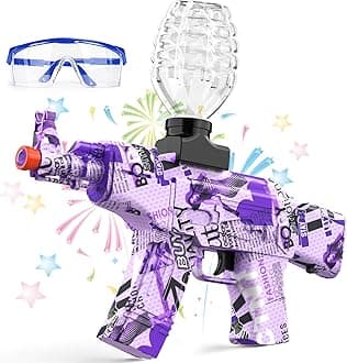 Automatic Electric Gel Ball Blaster Gun, Powerful Splat Gun for Outdoor Team Battle & Backyard Fun, Electric Gel Gun Toy for Teens & Adults, Great Gift Idea, Purple