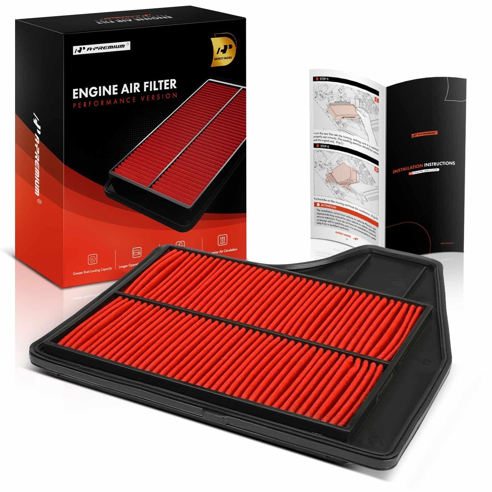 A-Premium Pre-oiled Engine Air Filter Compatible with Nissan Altima 2013 2014 2015 2016 2017 2018 2.5L, Replace# SPA-2478