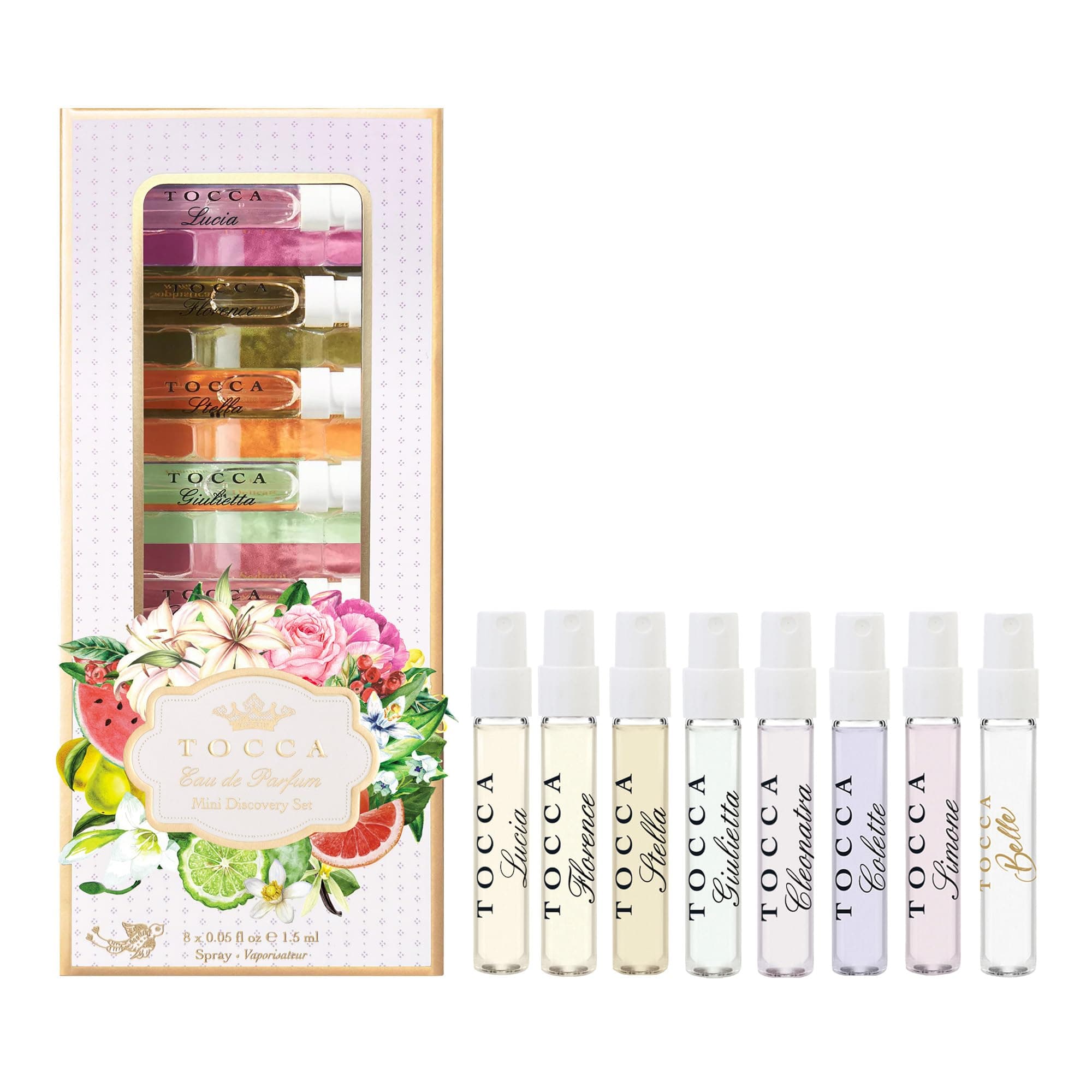 Women's Perfume Mini Discovery Sampler Set of 8, 1.5ml Each - Includes Cleopatra, Stella, Florence, Giulietta, Colette, Simone, Belle & Lucia
