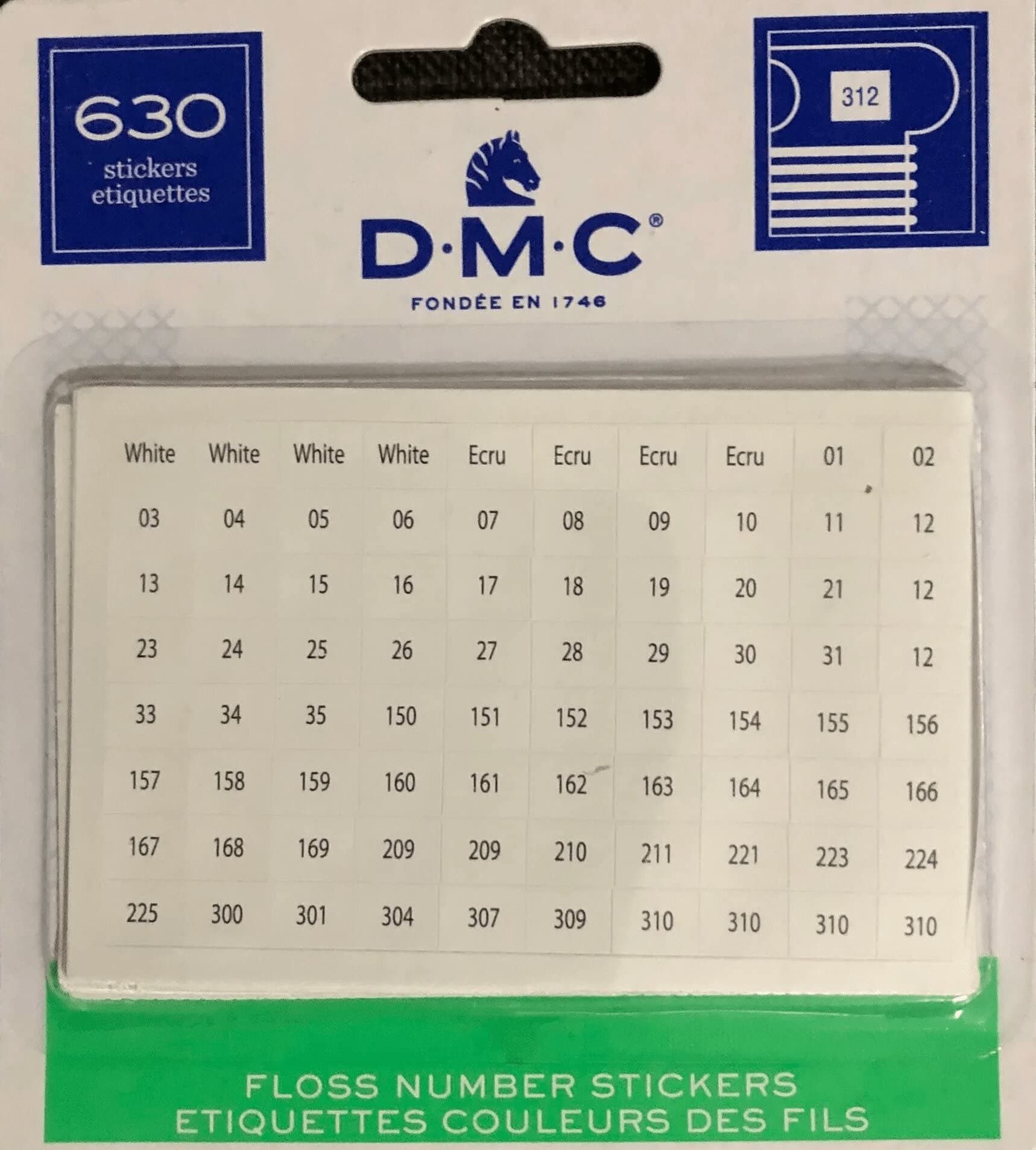 Floss Number Stickers, 630/Pkg