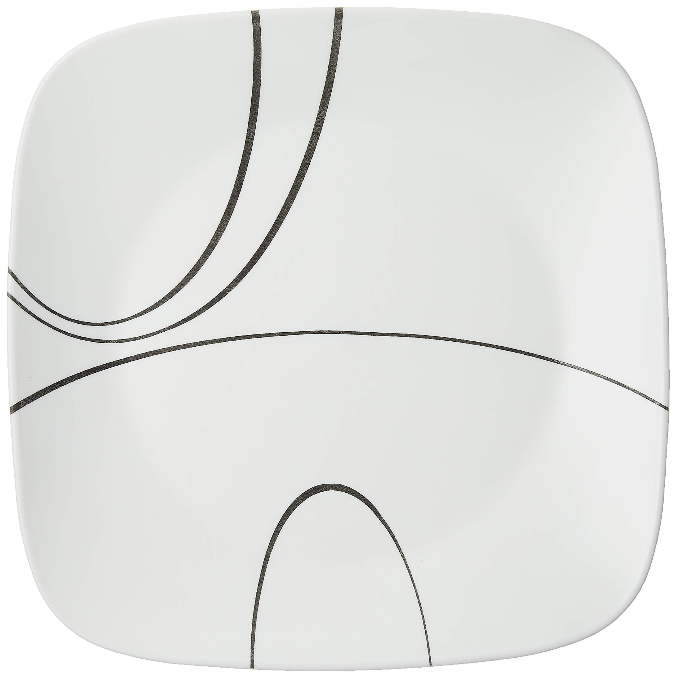 Square Simple Lines 10-1/2-Inch Dinner Plate, Set of 1 Piece