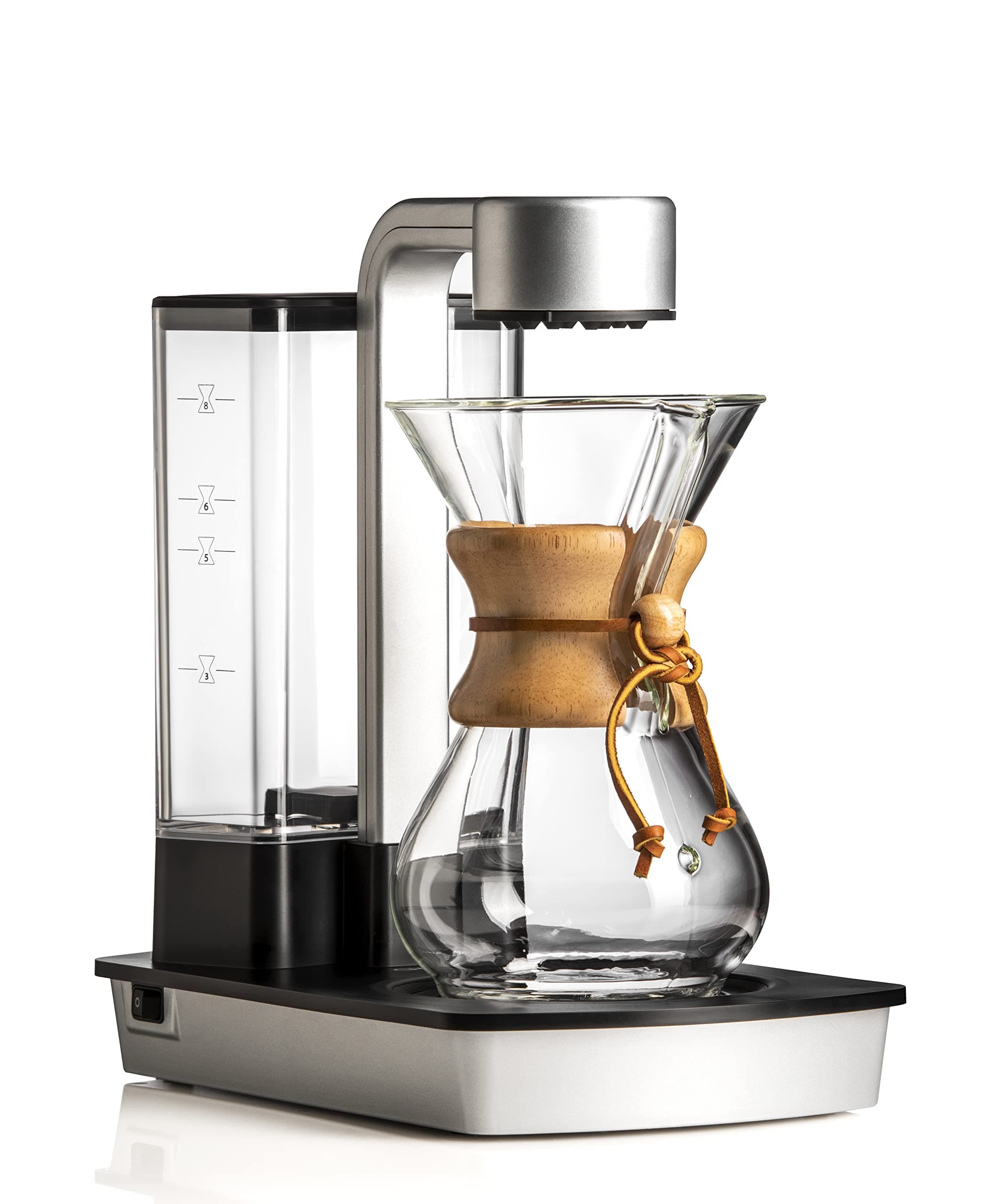 Chemex Ottomatic 2.0 Coffee Maker with Glass Carafe - Automatic Pour-Over Brewer for Hot & Iced Coffee ,Fits 3, 6, & 8 Cup Chemex Classic or Glass Handle Series,