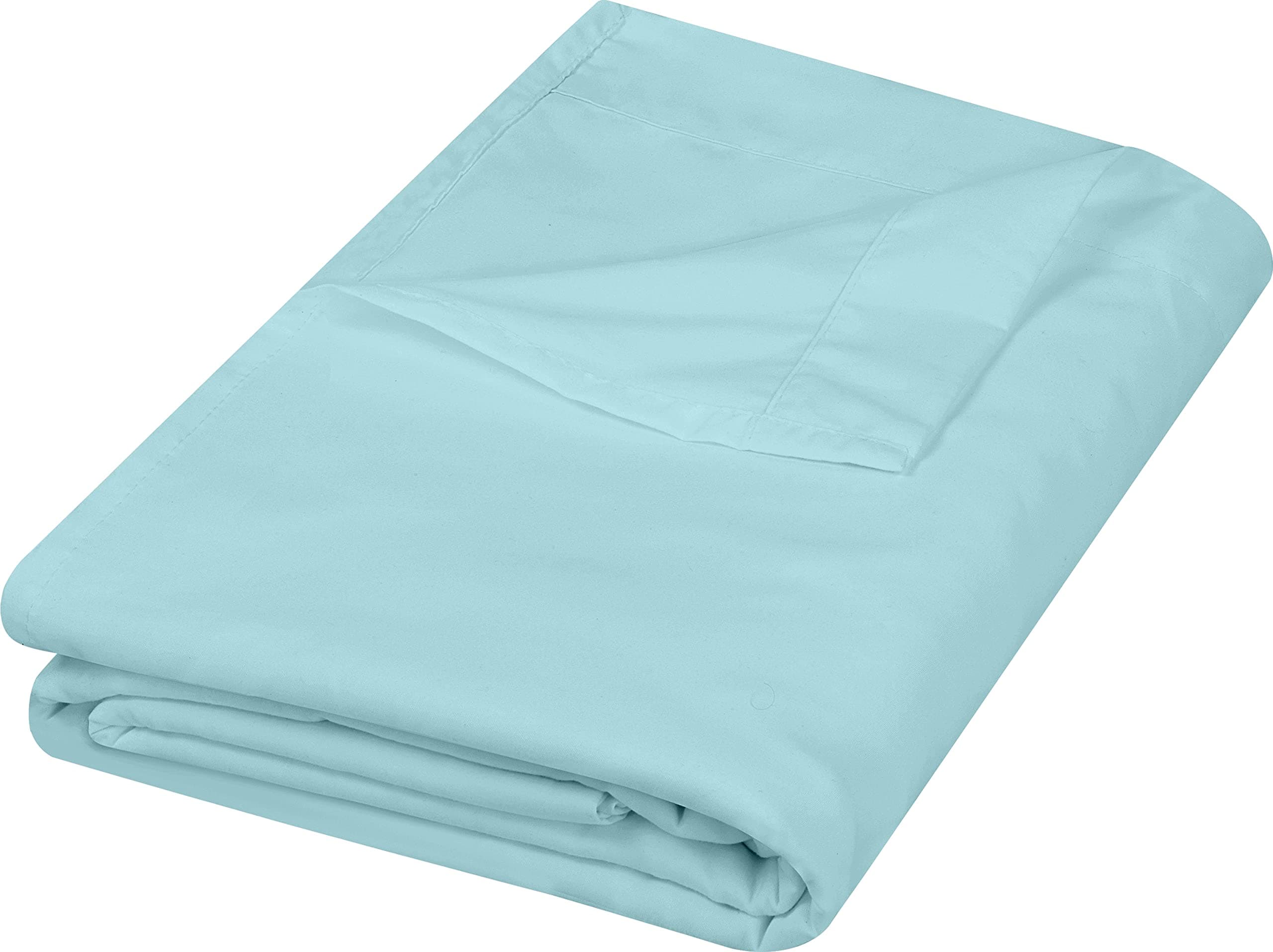 Utopia Bedding Flat Sheet - Soft Brushed Microfiber Fabric - Shrinkage & Fade Resistant Top Sheet - Easy Care - 1 Flat Sheet Only (Twin, Spa Blue)