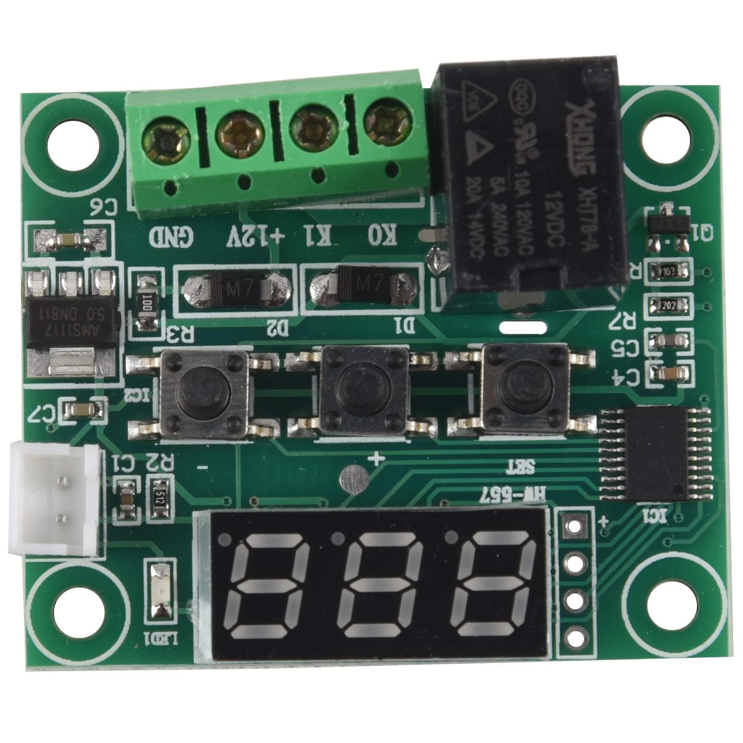 SODIAL(R) 2x W1209 12V DC Digital Temperature Controller Board Mini Electronic Temperature Temp Control Module Switch Green