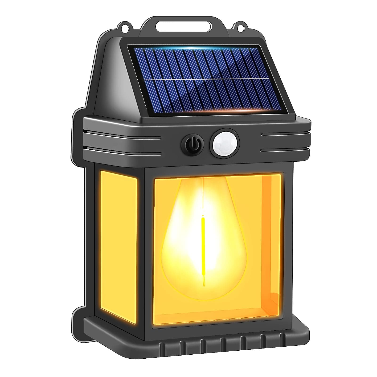 Solar Motion Sensor Lights Outdoor, 3 Lighting Modes Solar Wall Light, Outside Waterproof Wall Mounted Tungsten Lamp for Fence, Garage, Auto On/Off (1)