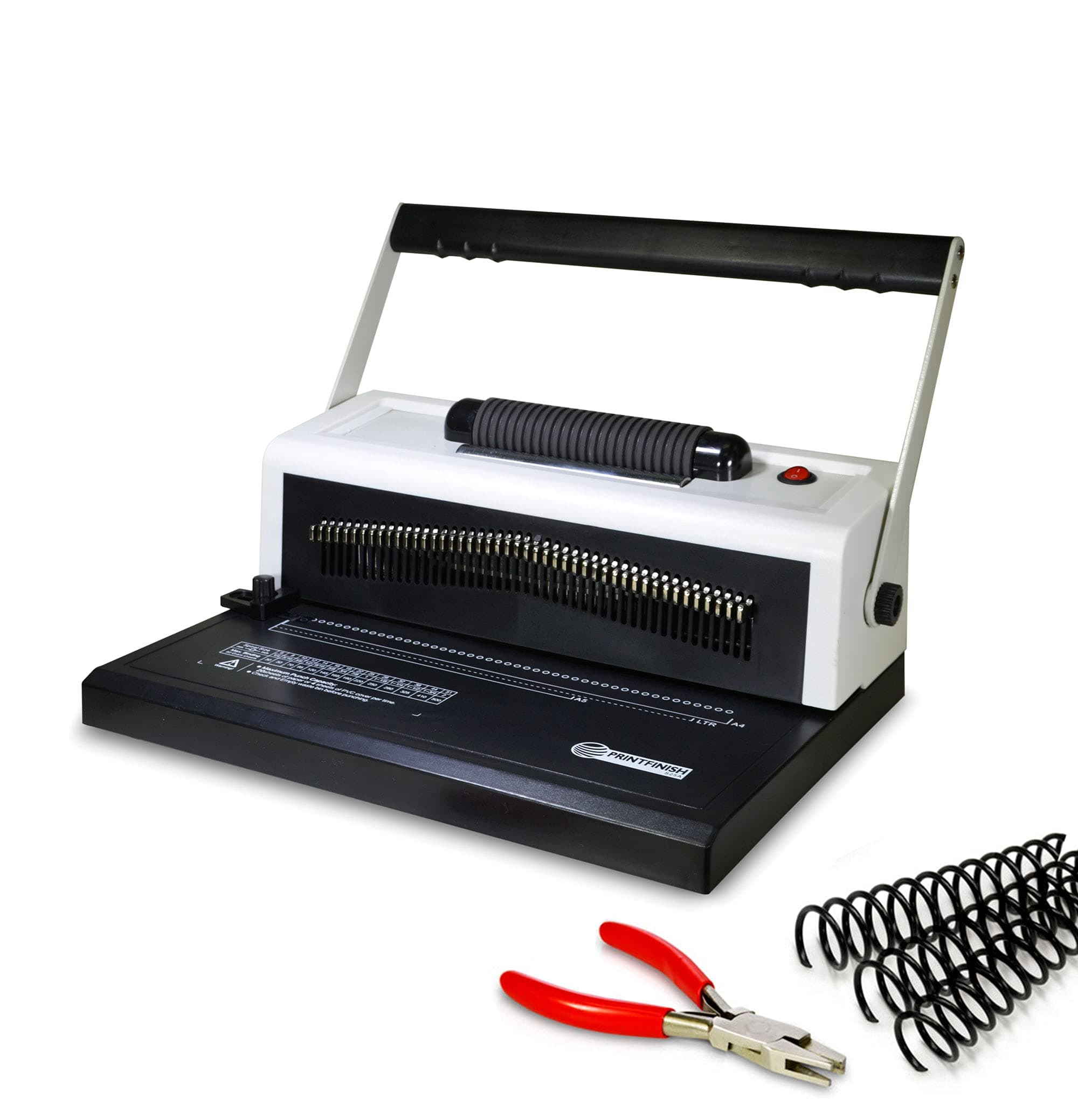 Coilbind S25A Spiral Coil Binding Machine for Office – Hole Punch with Electric Coil Inserter – Adjustable Margins & Disengaging Pins – Free Crimper Tool & 100 Coils – 4:1 Pitch – 20 Sheet Capacity