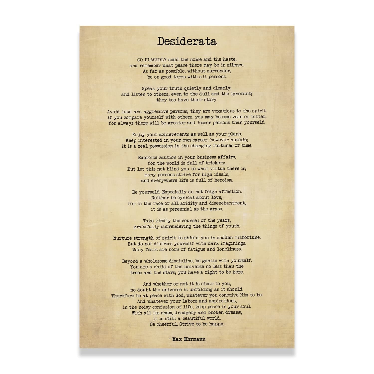 alterEgo Desiderata Famous Inspirational Poem Wall Poster (Max Ehrmann)(Multicolor)