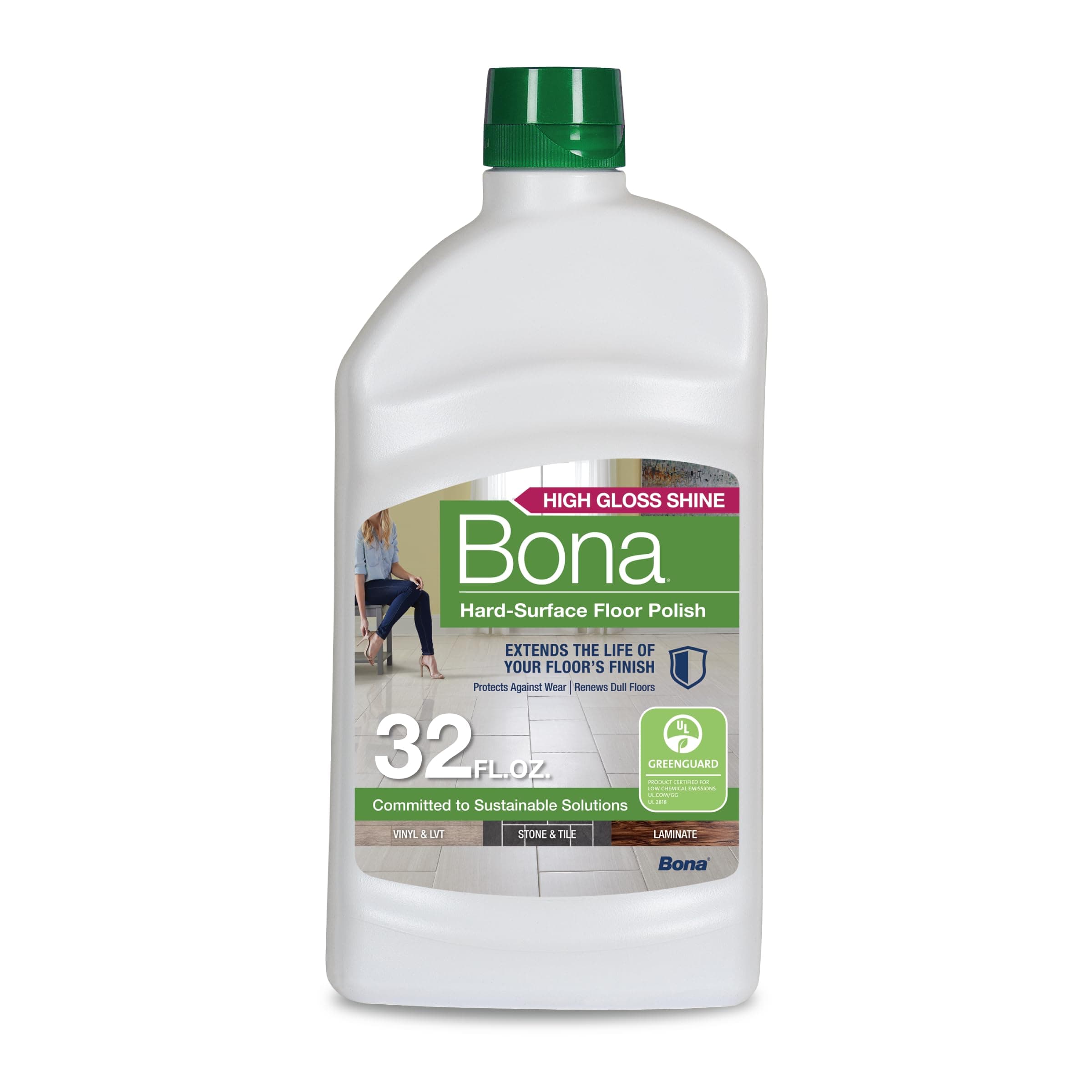 Multi-Surface Floor Polish - 32 fl oz - High Gloss Shine - Protects and Renews Stone, Tile, Laminate, and Vinyl Flooring - Covers 500 sq ft