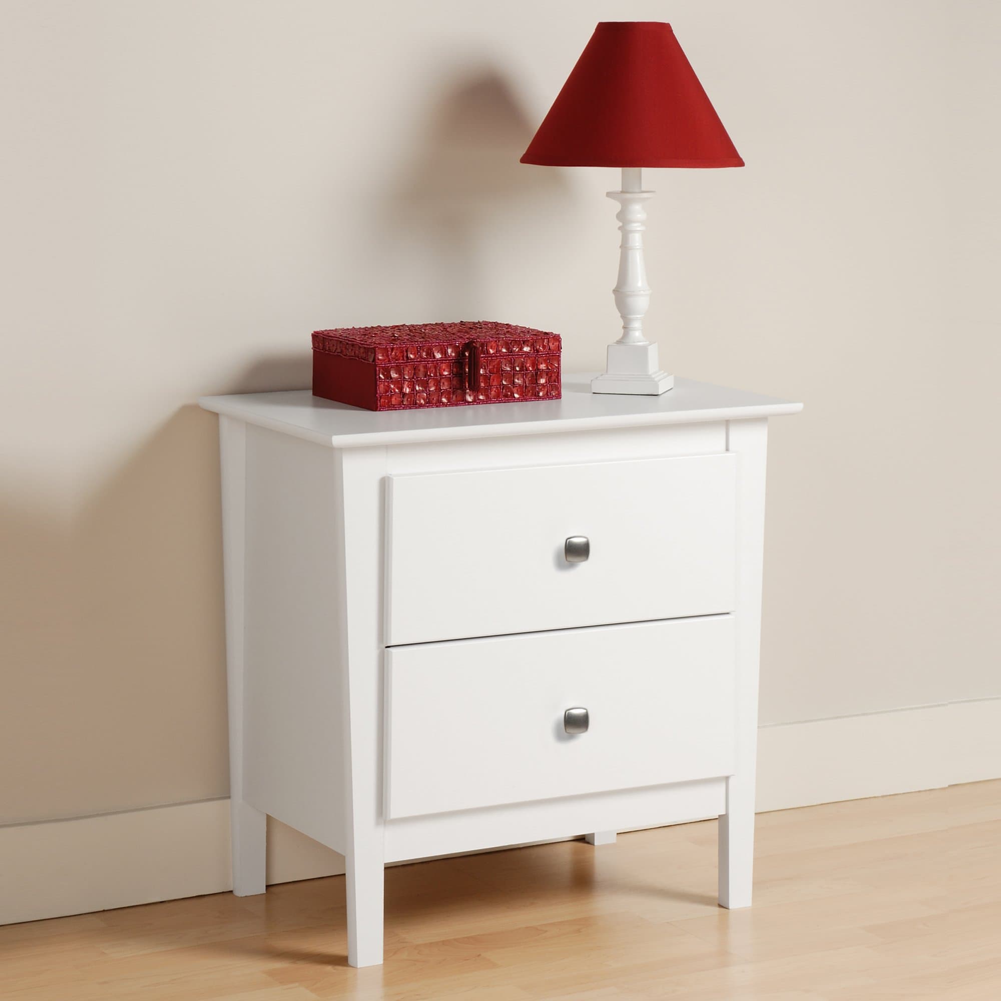 Prepac Berkshire 2 Drawer Nightstand, White