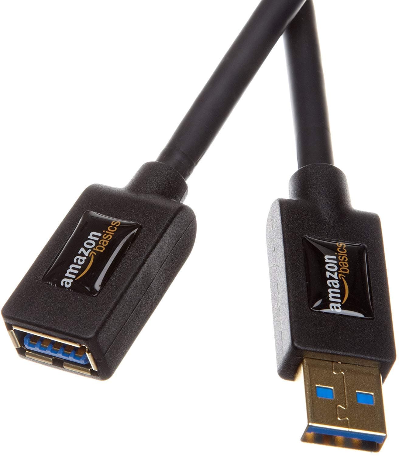 Amazon Basics USB 3.0 Extension Cable, A-Male to A-Female, 4.8Gbps High-Speed, Gold-Plated Connectors, 3.3 Foot, Black