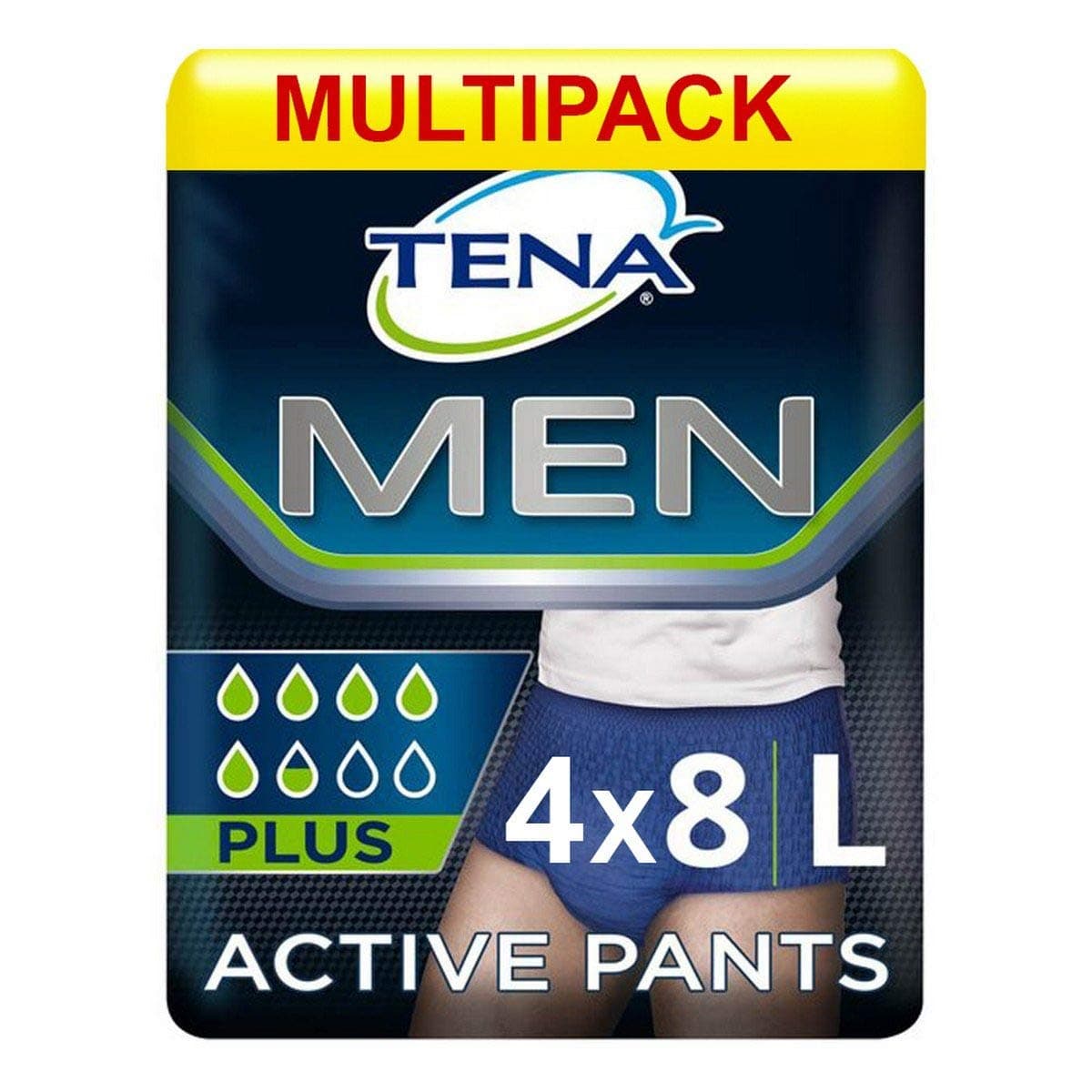 Multipack 4X TENA Men Active Fit Pants Large (1010ml) 8 Pack Incontinence Protection
