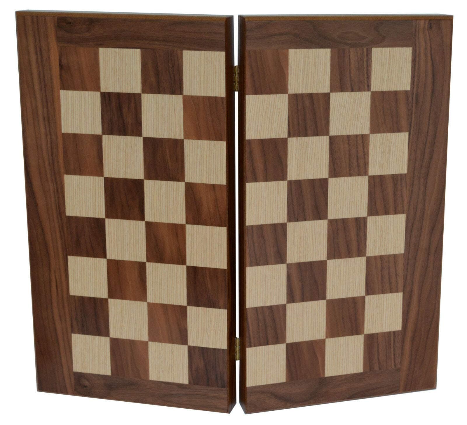 Traditional Walnut Wood Backgammon-Chess Set - Olive Checkers