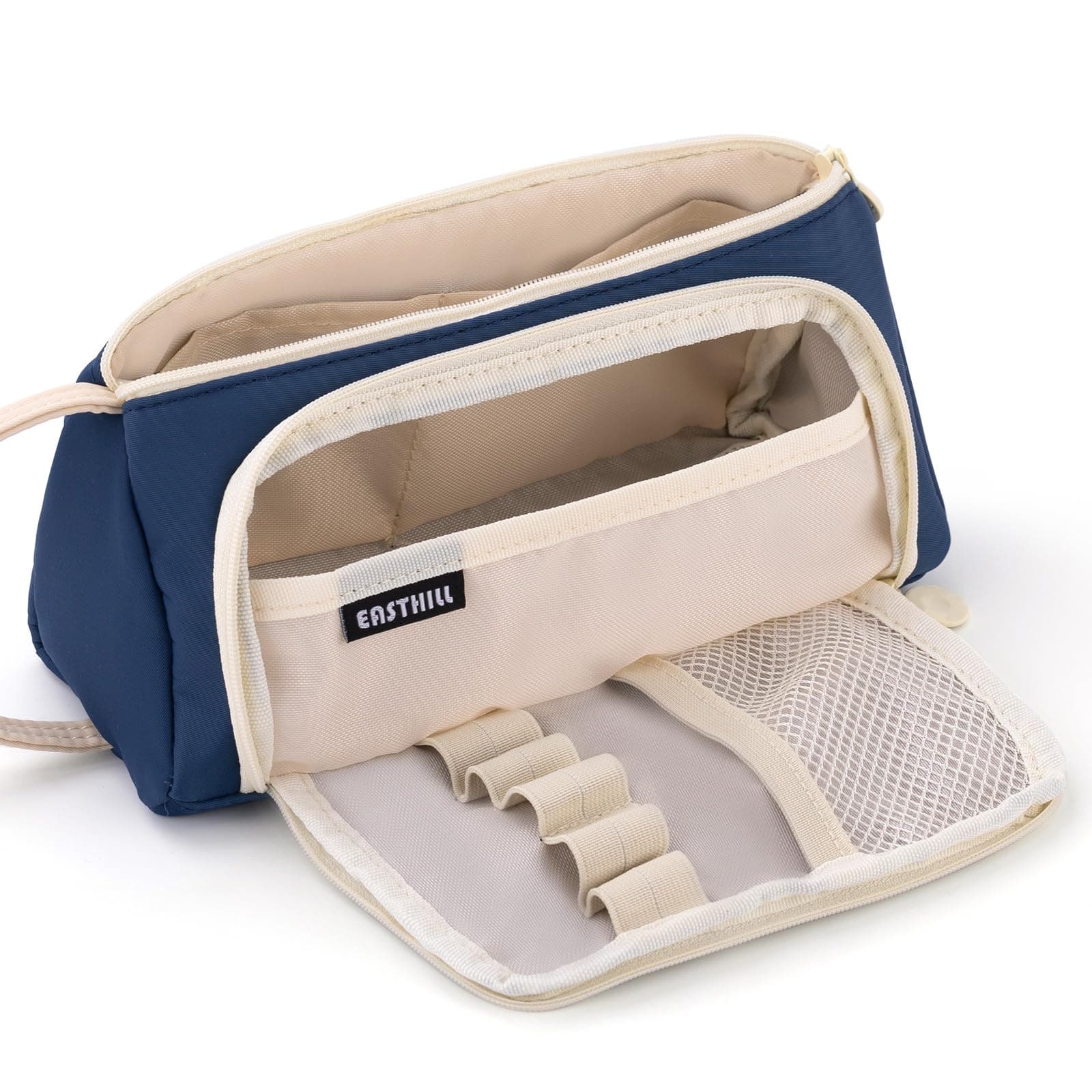 EASTHILL Big Capacity Pencil Case, Large (Navy)