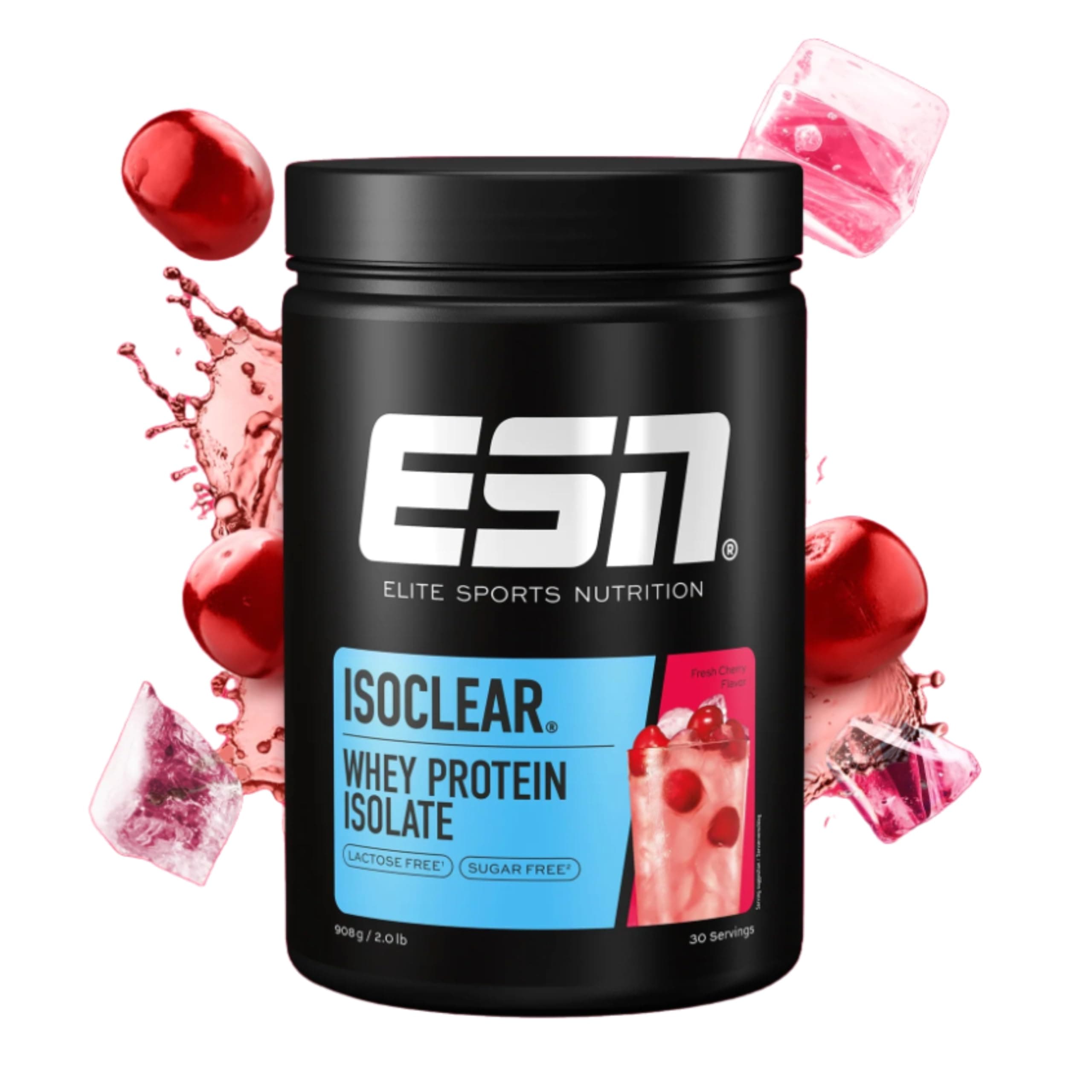 ISOCLEAR Whey Isolate Protein Powder, Fresh Cherry, 908 g, Protein Slime with Delicious Fruity Flavor, Light Whey - Made in Germany