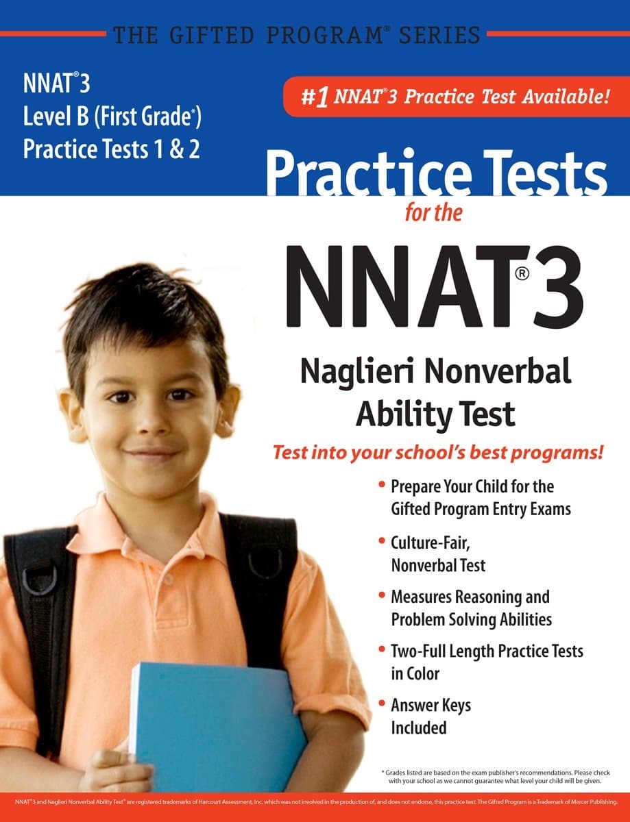 NNAT3® 2 Practice Tests Level B (1st Grade) in Color_ Publisher of the #1 CogAT® Practice Test