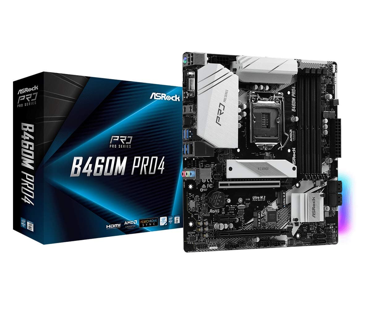 ASRockB460M PRO4 Supports 10th Gen Intel® Core™ Processors (Socket 1200) motherboard
