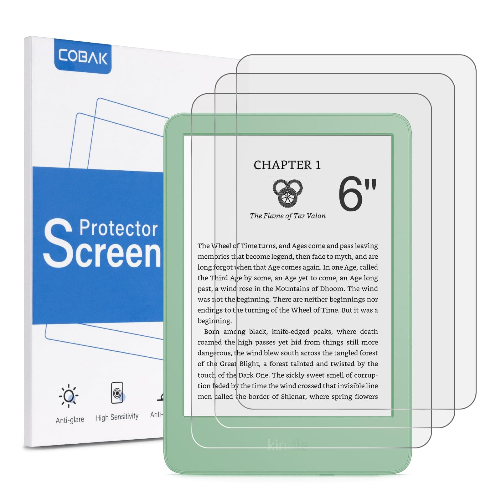 - CoBak 3 Pack Anti-Glare Matte Screen Protector for 6" Kindle 2024 and 2022 (11 Generation) Kobo Nia, and PocketBook - High Clarity, Fingerprint Resistance, Anti-Bubble PET Film