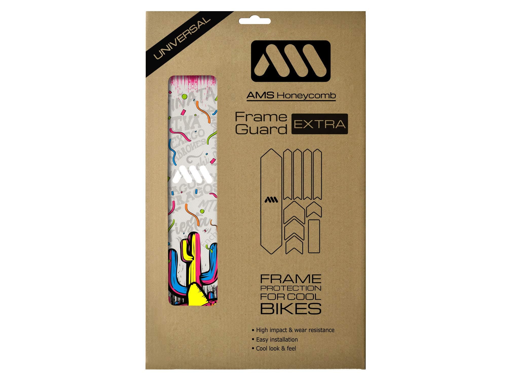 Bike Frame Protector Extra - Universal Fit, 10-Piece Set for Down Tube, Chainstay, Cable Wear, High-Impact Honeycomb PVC