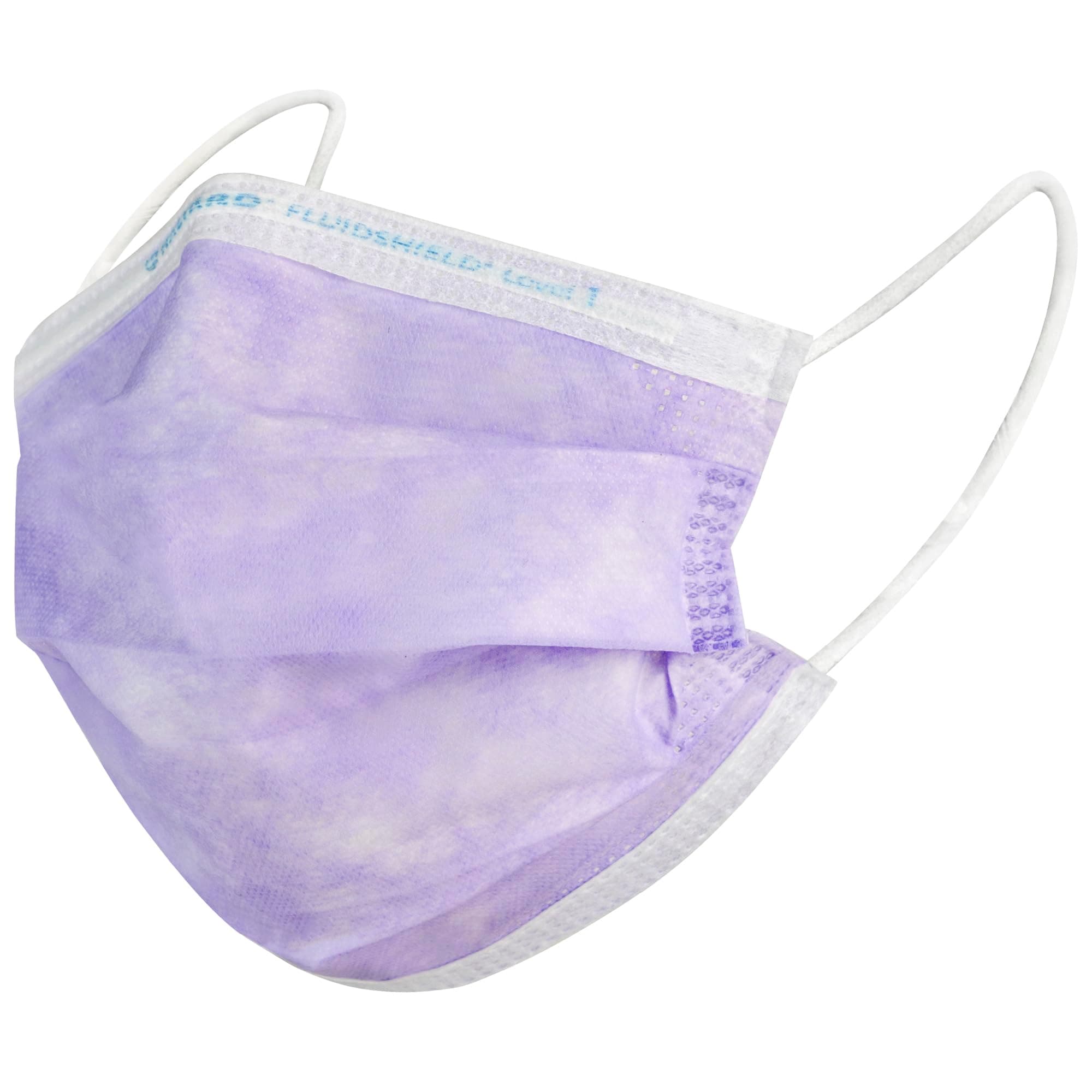 HALYARD FLUIDSHIELD 1 Disposable Procedure Mask with SO SOFT Lining and SO SOFT Earloops, Lavender, 25868 (Box of 50)