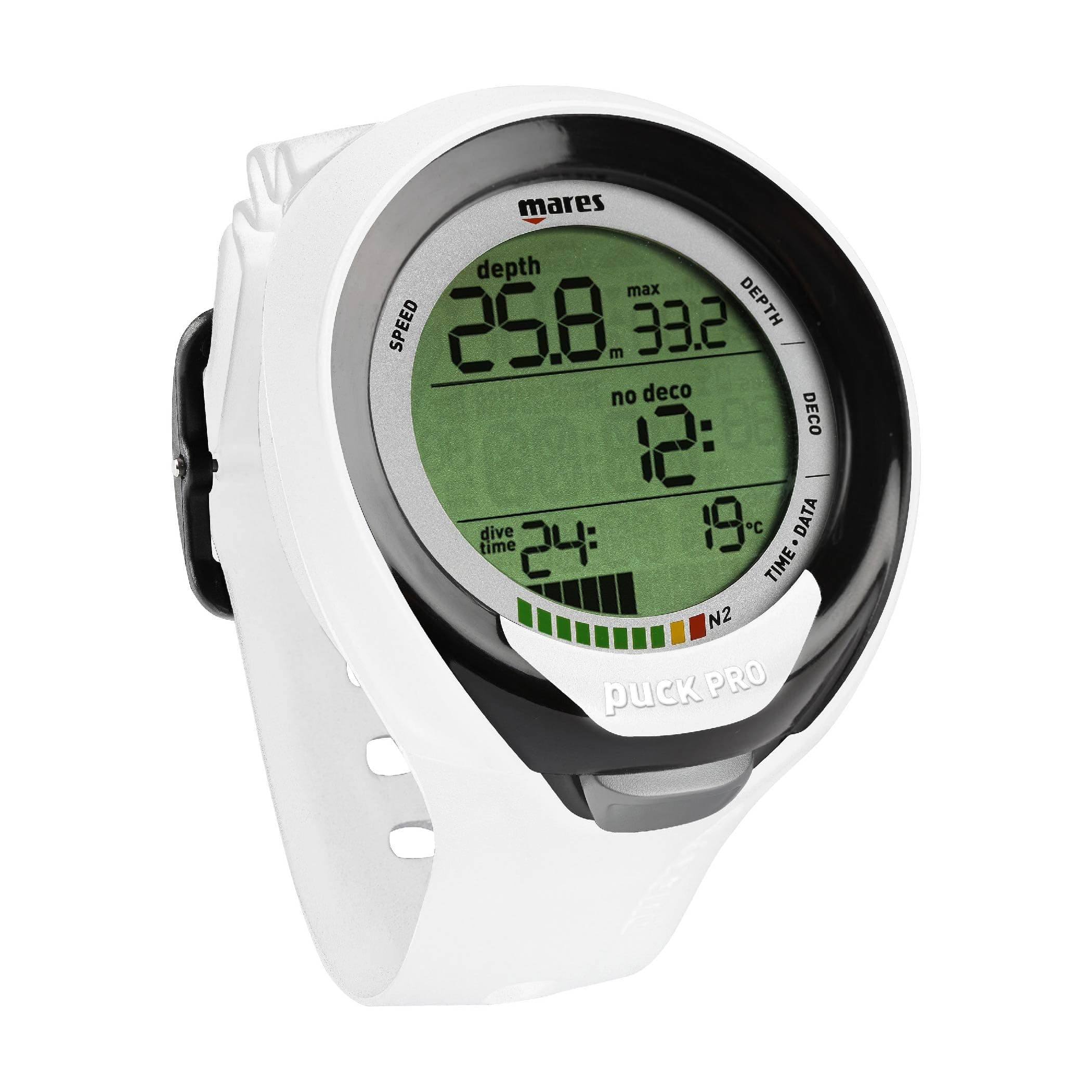 Mares Puck Pro Plus Dive Computer Wrist Watch, White Black