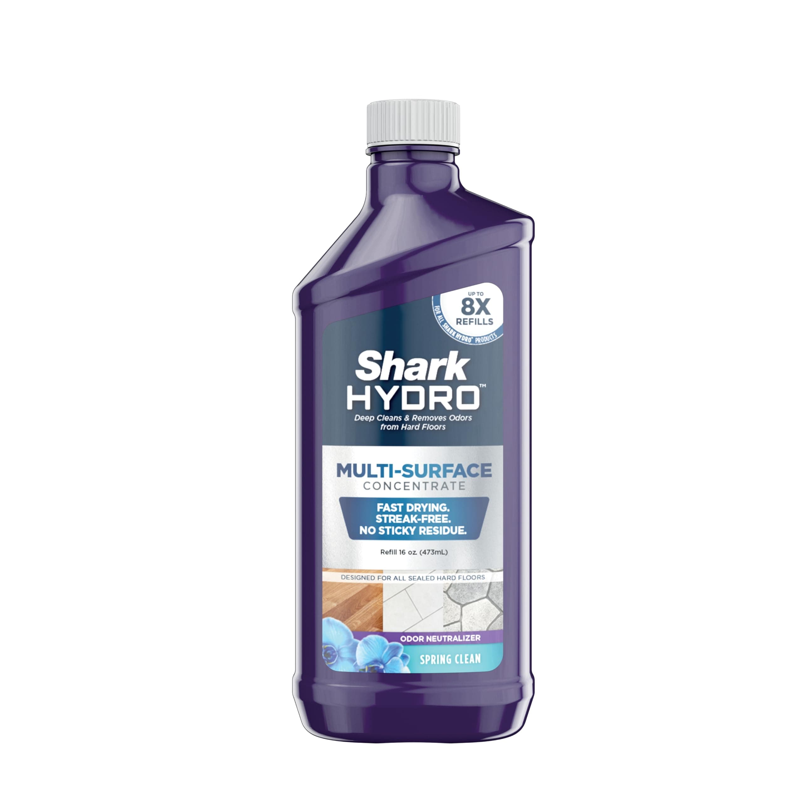 Shark Hydro Multi-Surface Concentrate with Odor Neutralizing Technology, Formulated for Use in All Hydro Wet & Dry Cleaners, Use on Sealed Hardwood, Tile, Laminate, & Stone, 16oz, WWCM16