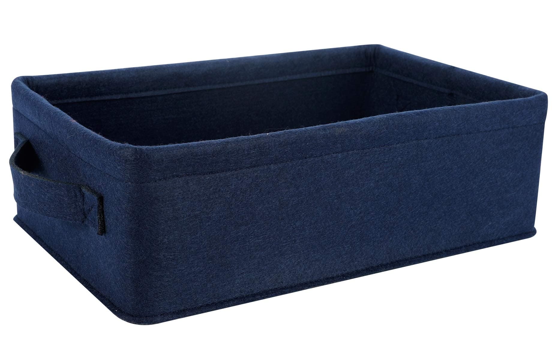Small Storage Baskets Shelf Storage Baskets Navy Blue Fabric Storage Basket Bin Narrow Storage Basket for Towels Dog Cat Toys Clothes Hats Belts Dippers Baby Toys Storage Basket Little
