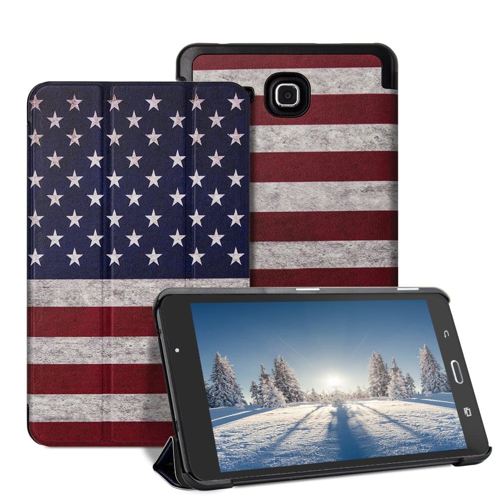 Samsung Galaxy Tab A 7.0 Case - Leafbook Samsung Tablet case Ultra PU Leather Stand Cover Case for Samsung Galaxy Tab A 7.0 Inch Tablet 2016 Release/SM-T280 / SM-T285,US Flag