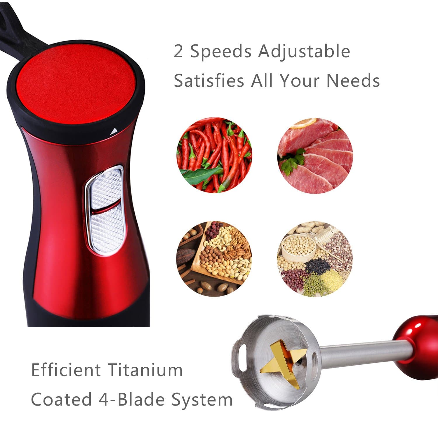 LINKChef Hand Blender with 800ml Beaker